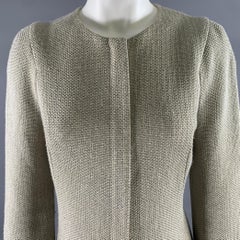 GIORGIO ARMANI Size S Grey Gold Polyester Blend Collarless Zip Jacket