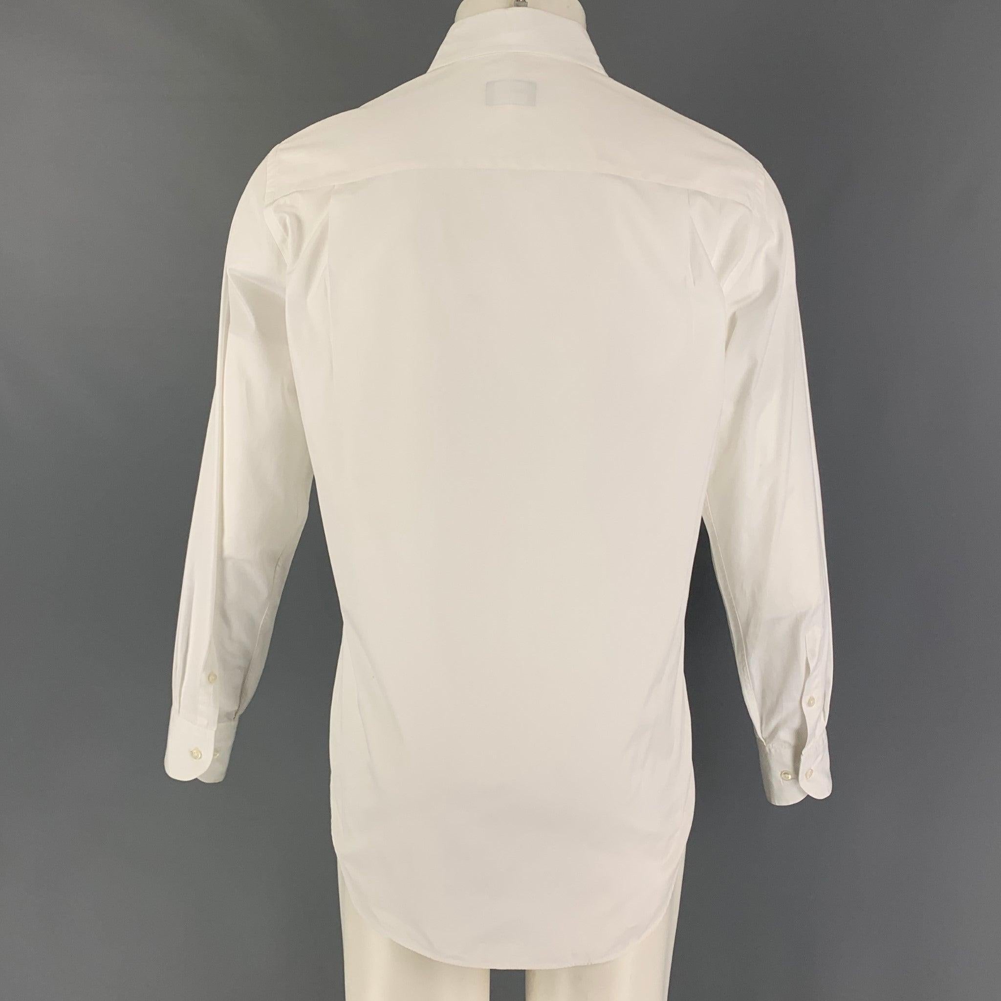GIORGIO ARMANI Size S White Cotton Button Up Long Sleeve Shirt In Good Condition In San Francisco, CA