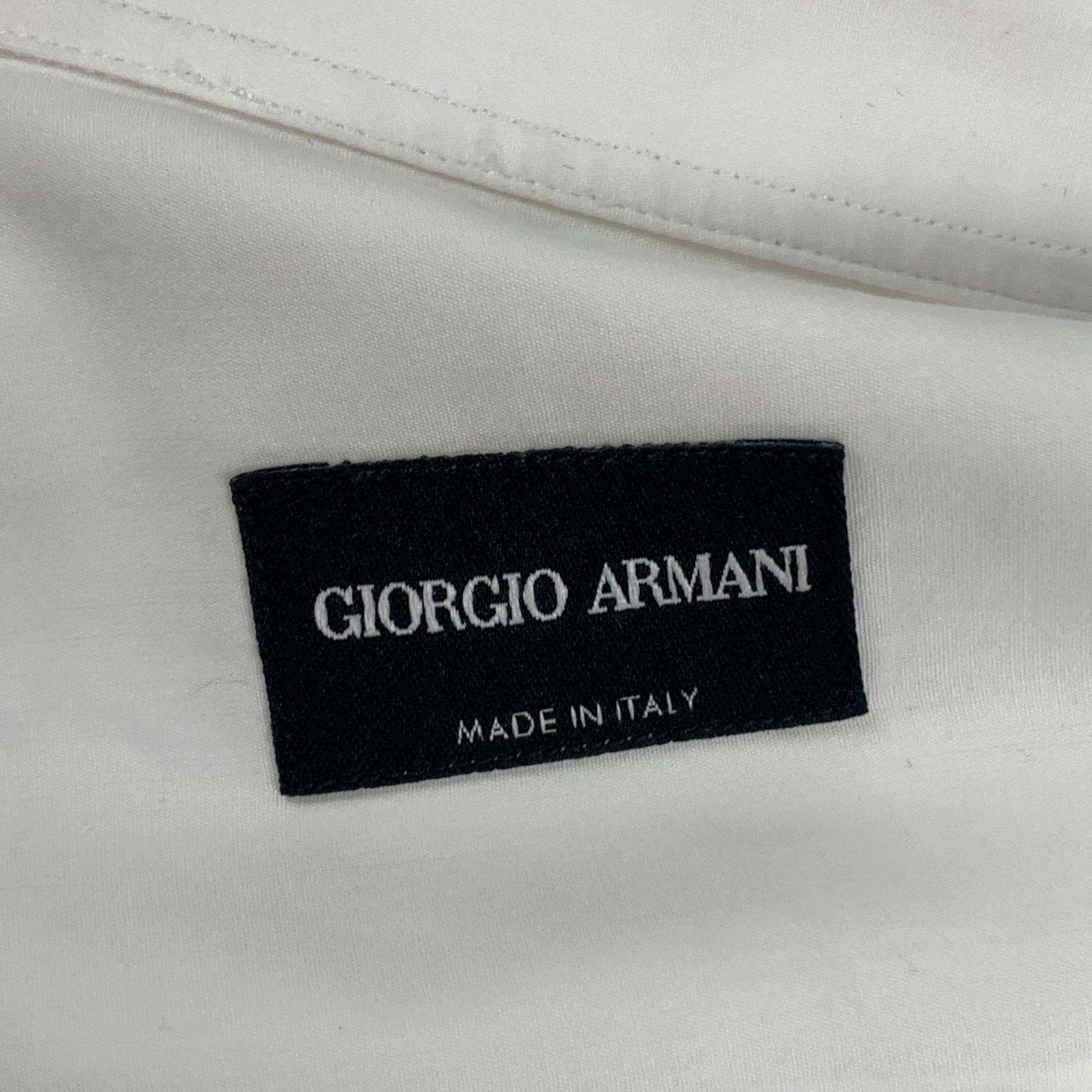 GIORGIO ARMANI Size S White Cotton Button Up Long Sleeve Shirt 2