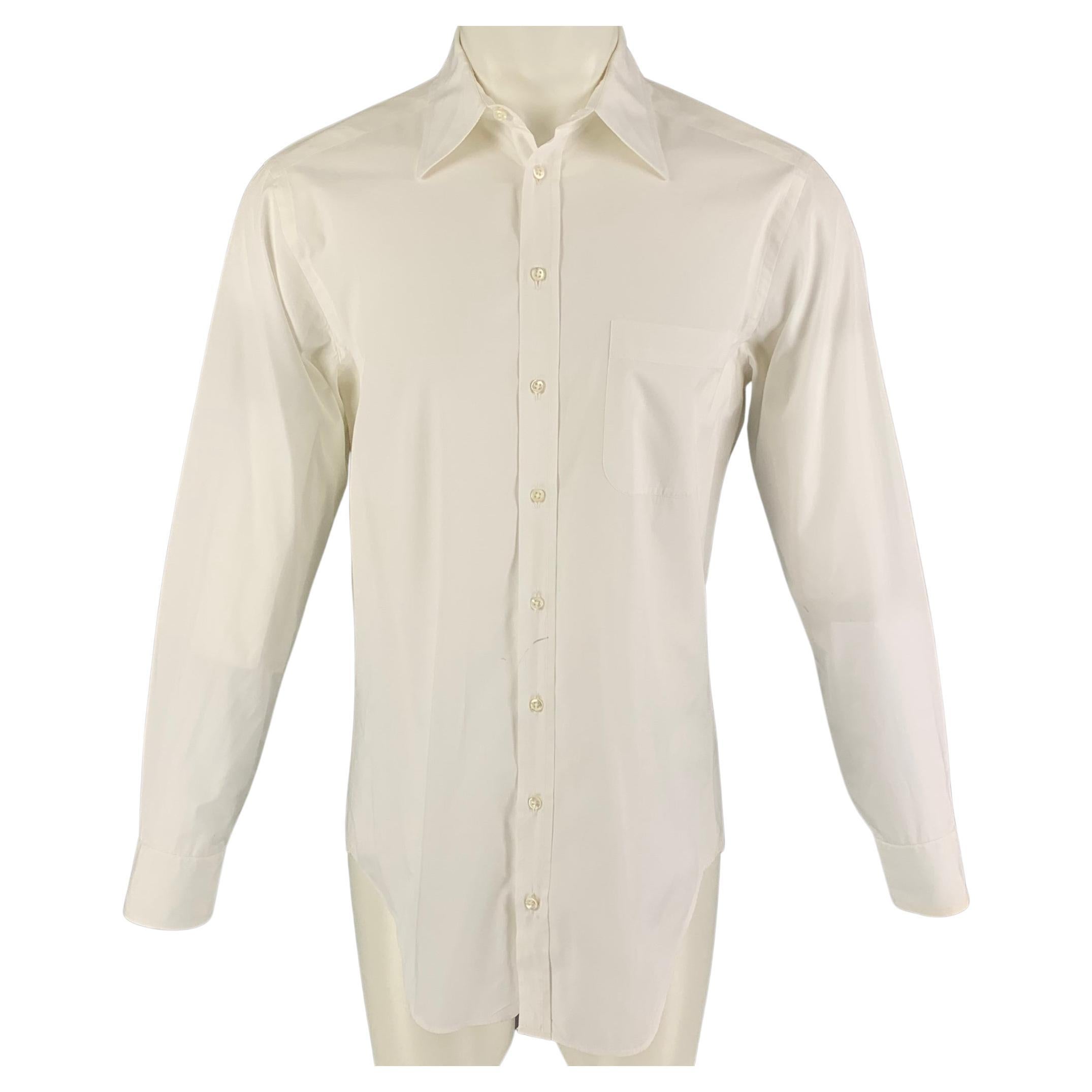 GIORGIO ARMANI Size S White Cotton Button Up Long Sleeve Shirt