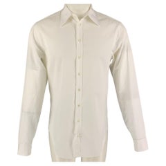 GIORGIO ARMANI Size S White Cotton Button Up Long Sleeve Shirt