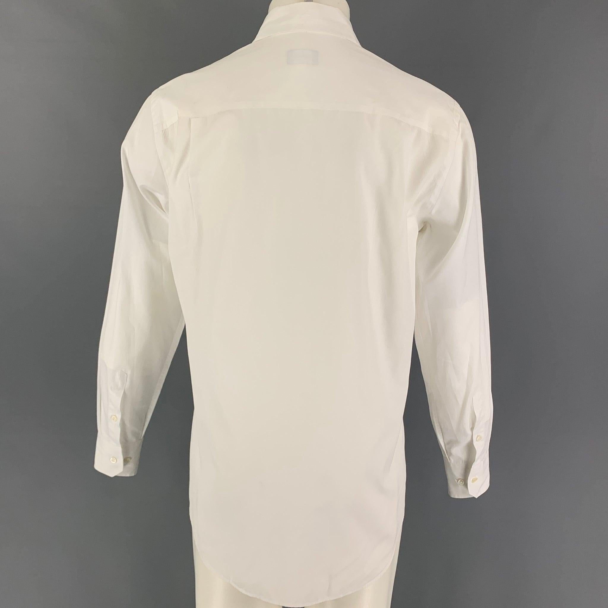 GIORGIO ARMANI Size S White Cotton Long Sleeve Shirt In Good Condition For Sale In San Francisco, CA
