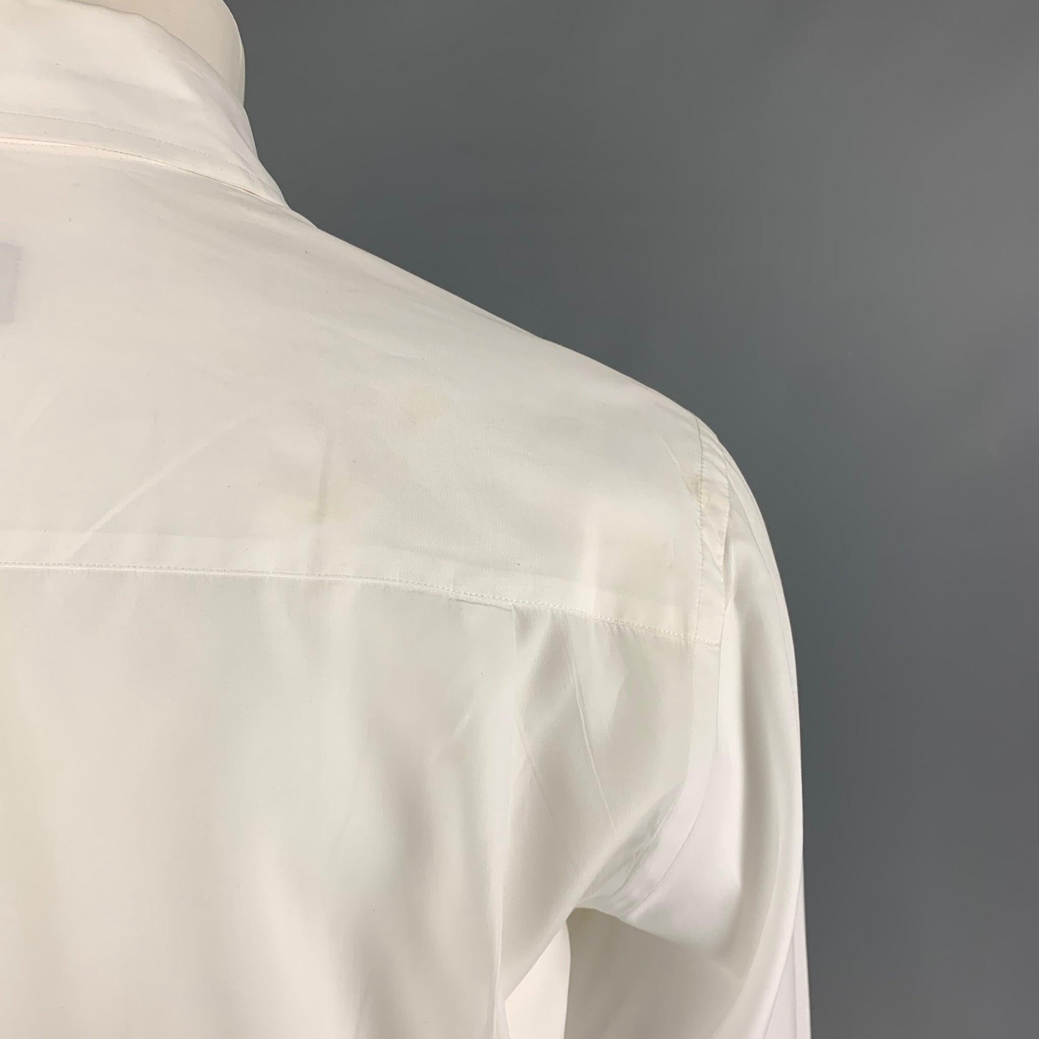 Men's GIORGIO ARMANI Size S White Cotton Long Sleeve Shirt For Sale