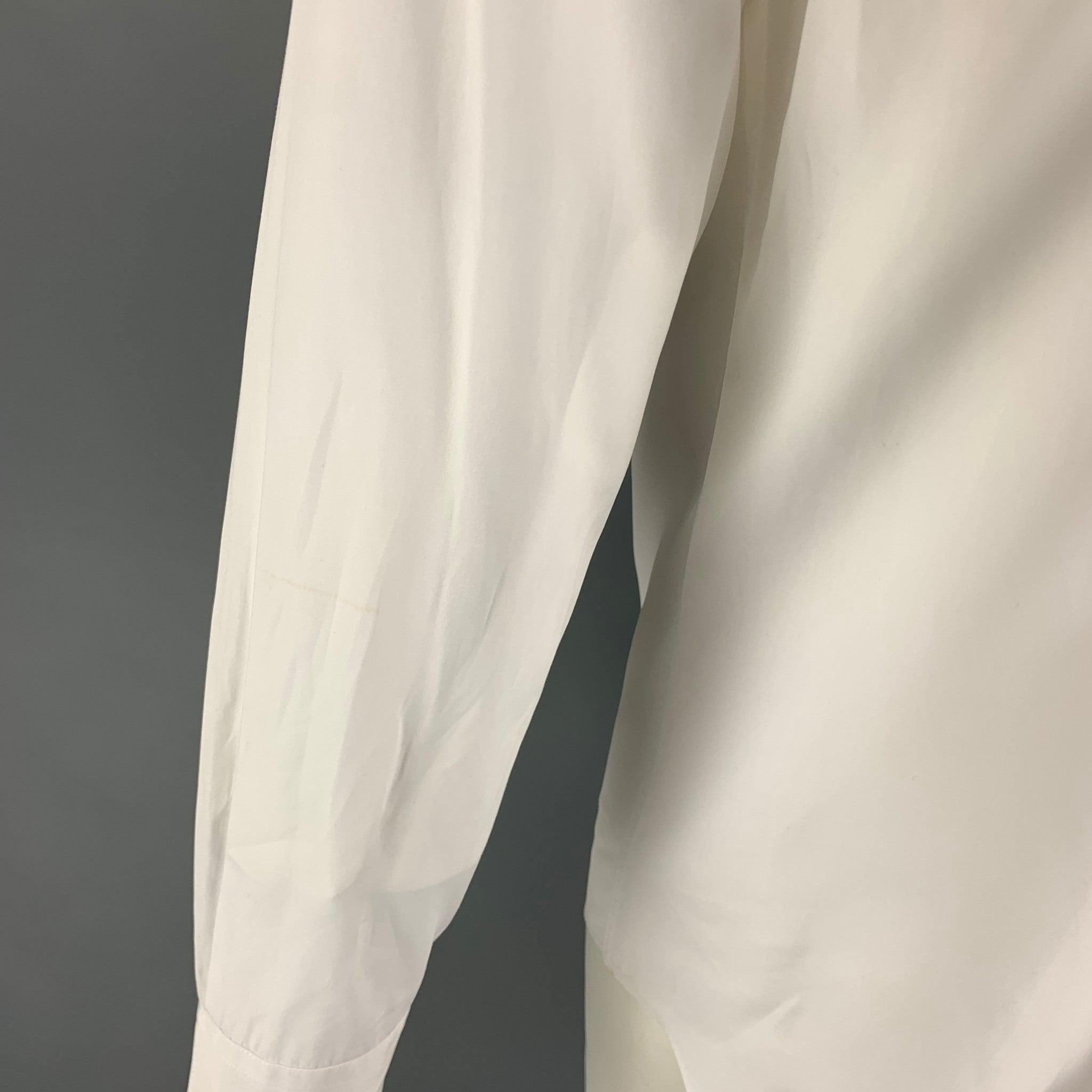 GIORGIO ARMANI Size S White Cotton Long Sleeve Shirt For Sale 1