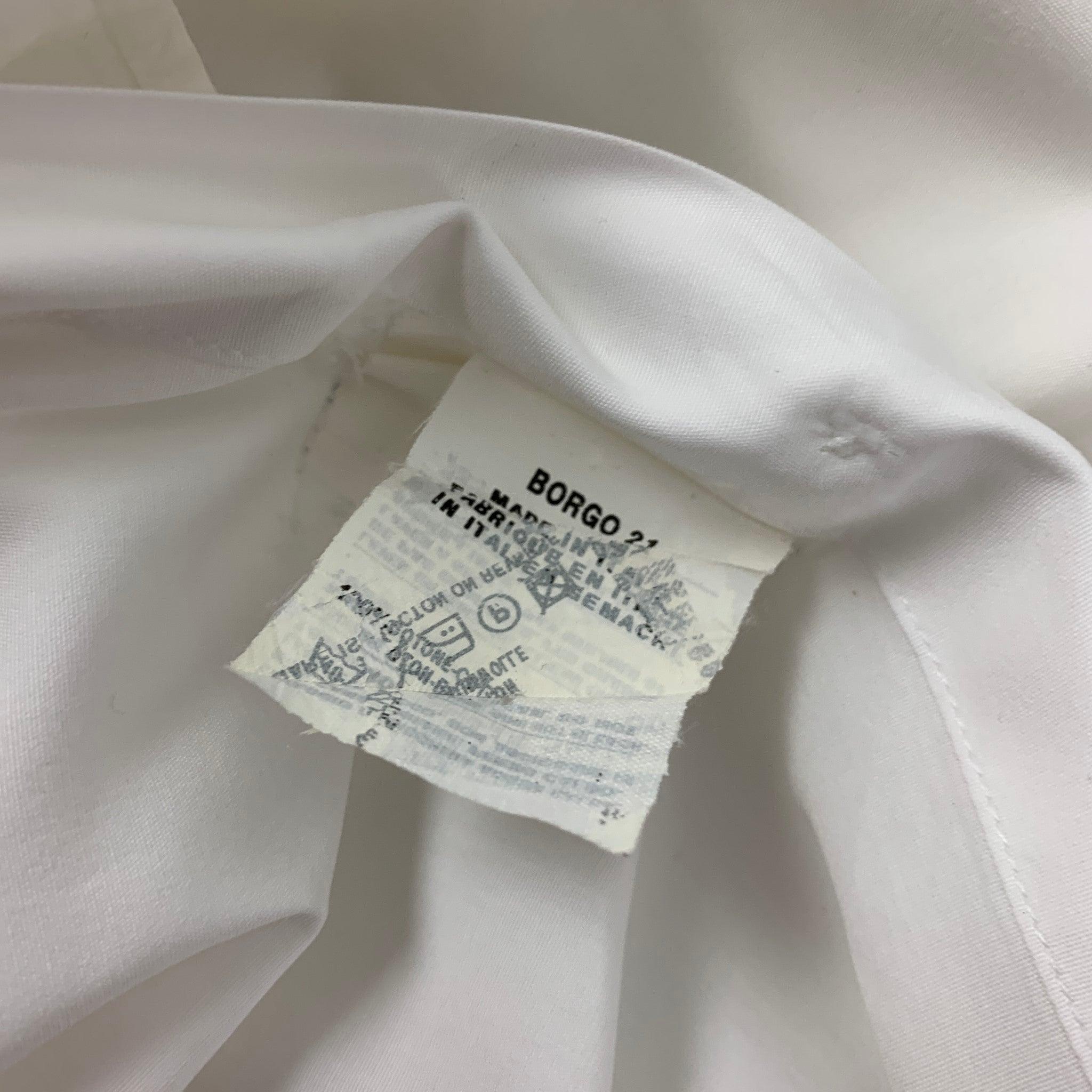 GIORGIO ARMANI Size S White Cotton Long Sleeve Shirt For Sale 2