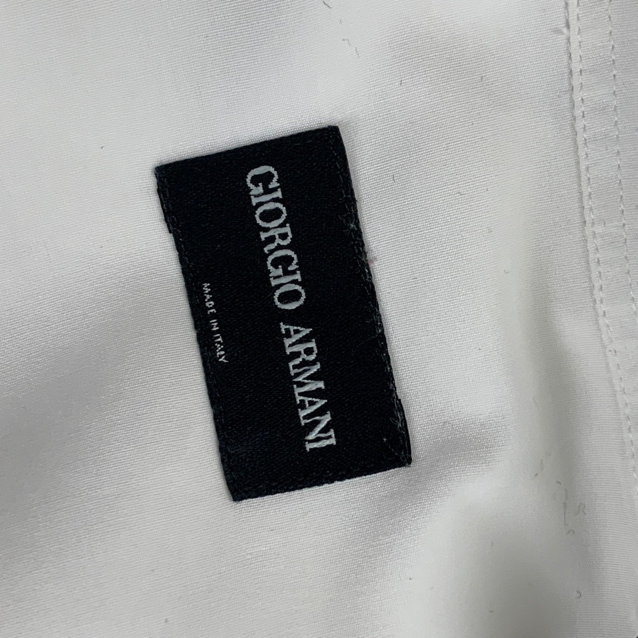 GIORGIO ARMANI Size S White Cotton Long Sleeve Shirt For Sale 4