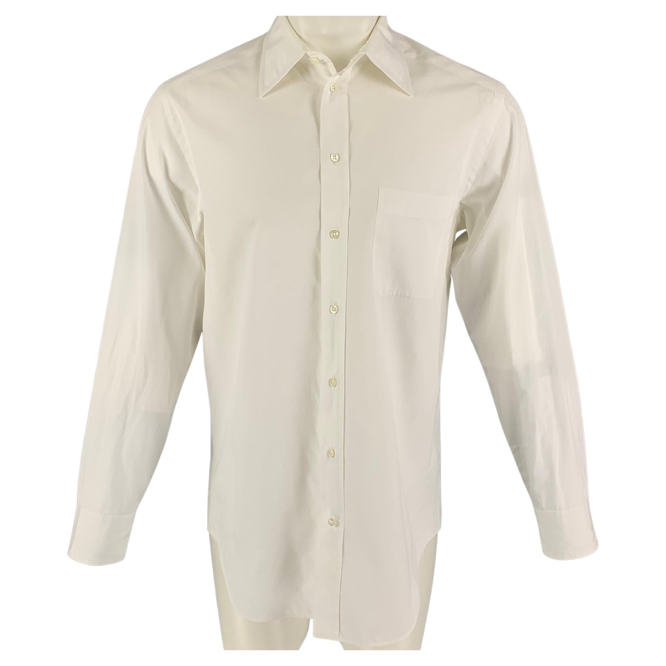 GIORGIO ARMANI Size S White Cotton Long Sleeve Shirt