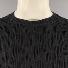 GIORGIO ARMANI Size XL Black Jacquard Viscose Blend T-shirt