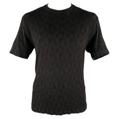 GIORGIO ARMANI Size XL Black Jacquard Viscose Blend T-shirt