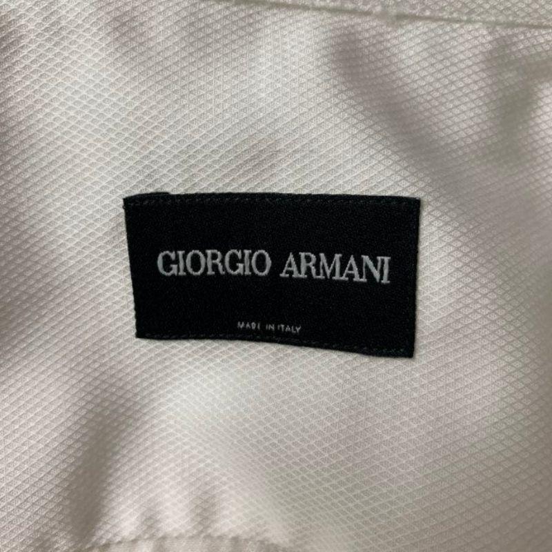 Men's GIORGIO ARMANI Size XL Solid White Cotton French Cuff Long Sleeve Shirt
