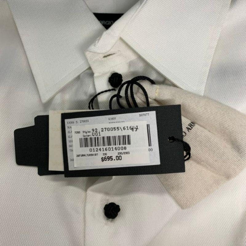 GIORGIO ARMANI Size XL Solid White Cotton French Cuff Long Sleeve Shirt 3