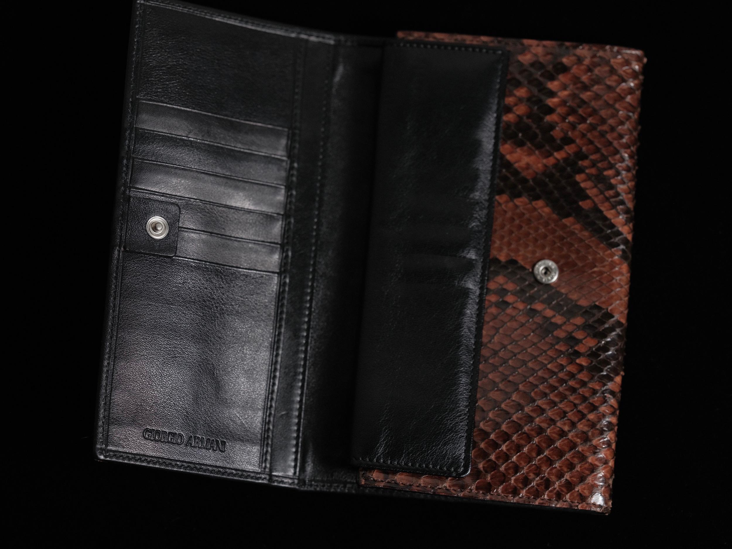 Giorgio Armani Snakeskin Wallet Long Continental circa 1990's 2000's For Sale 8