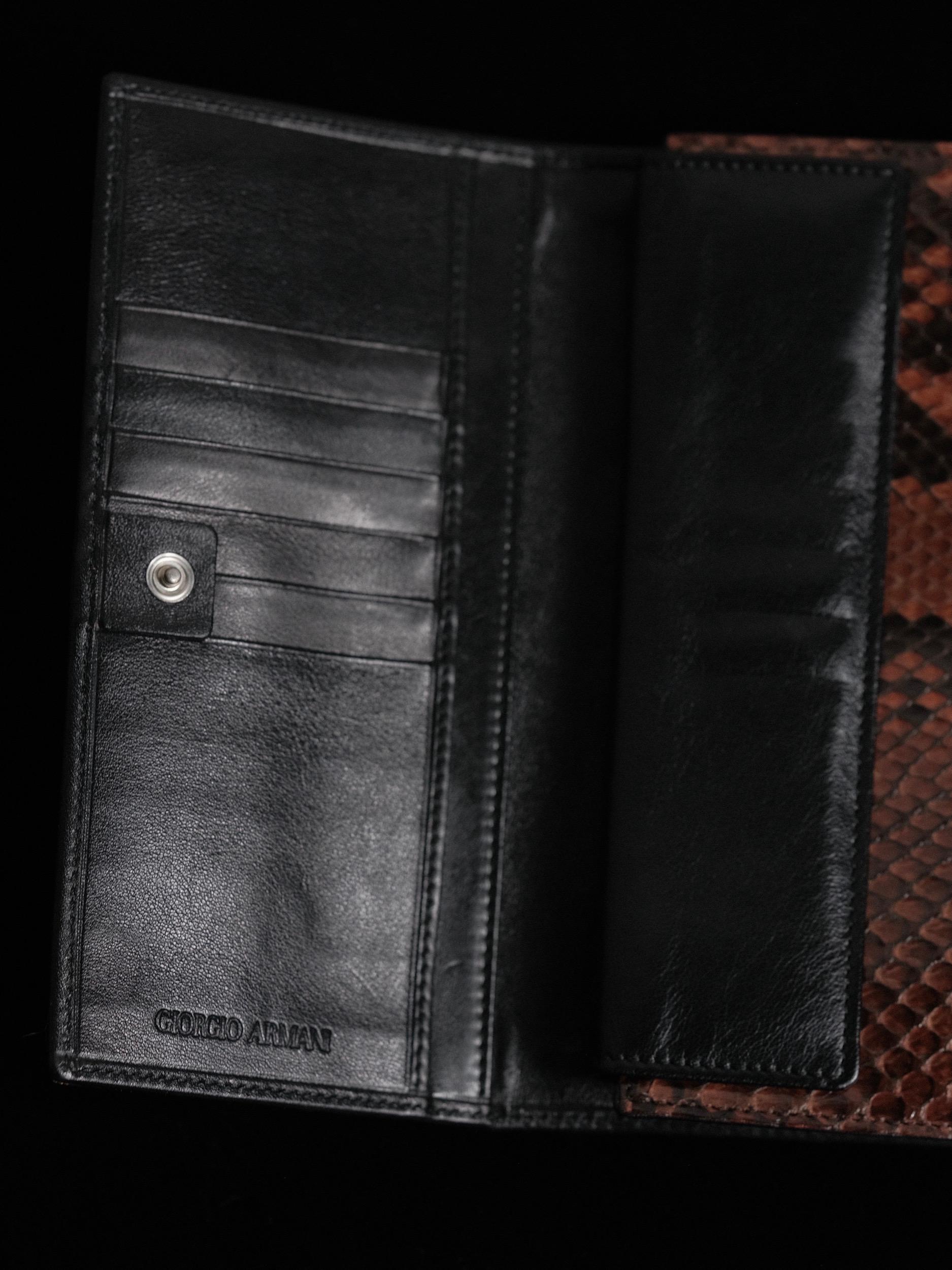 Giorgio Armani Snakeskin Wallet Long Continental circa 1990's 2000's For Sale 9