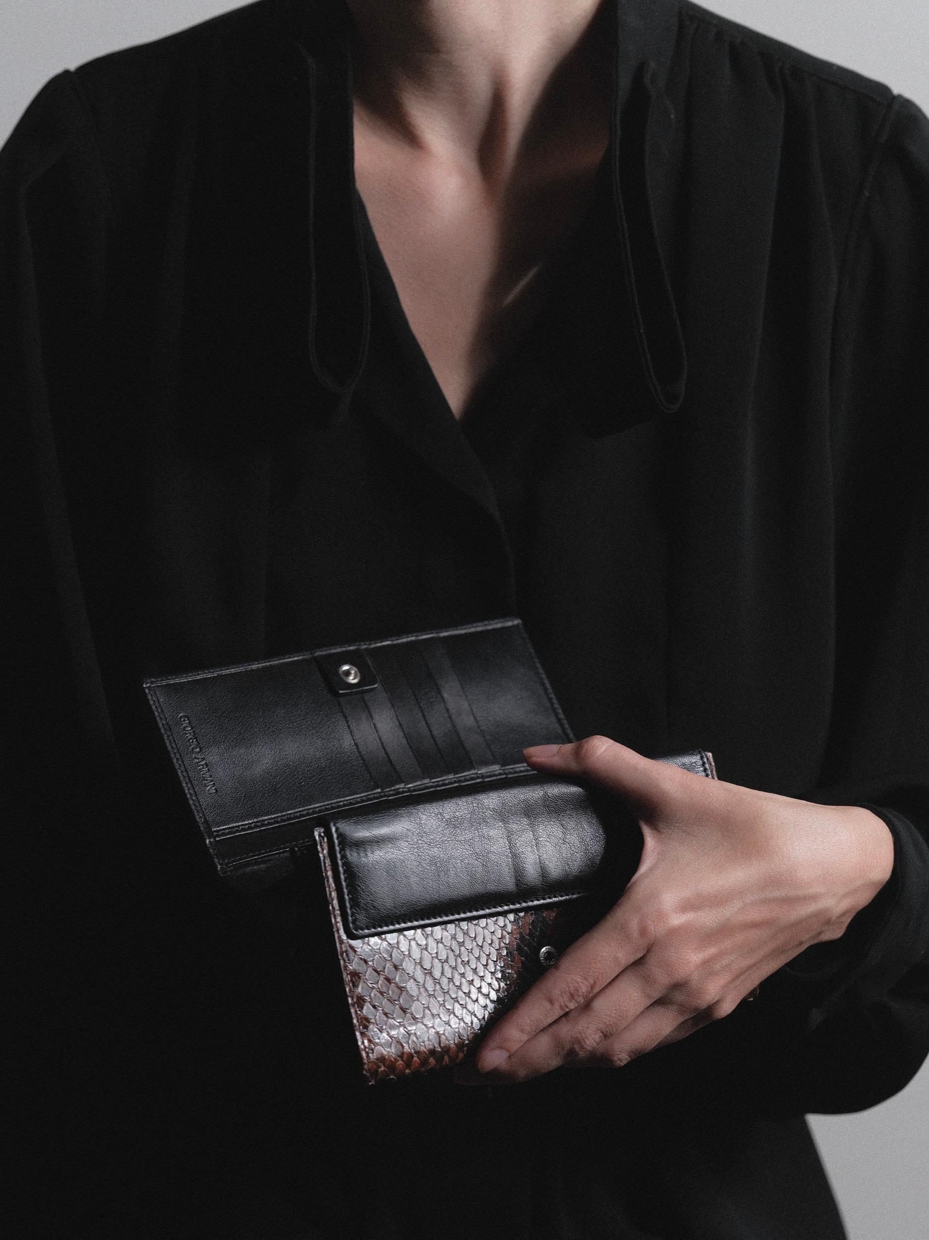 Giorgio Armani Snakeskin Wallet Long Continental circa 1990's 2000's For Sale 11