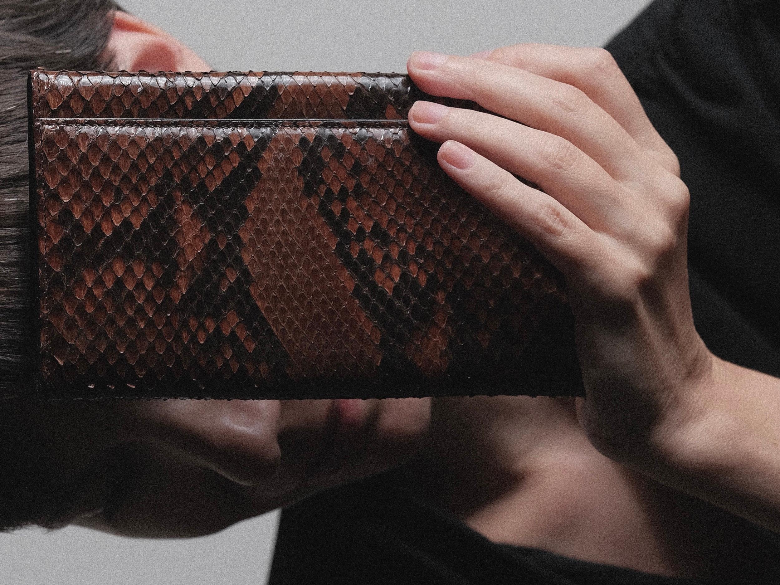 Giorgio Armani Snakeskin Wallet Long Continental circa 1990's 2000's For Sale 14