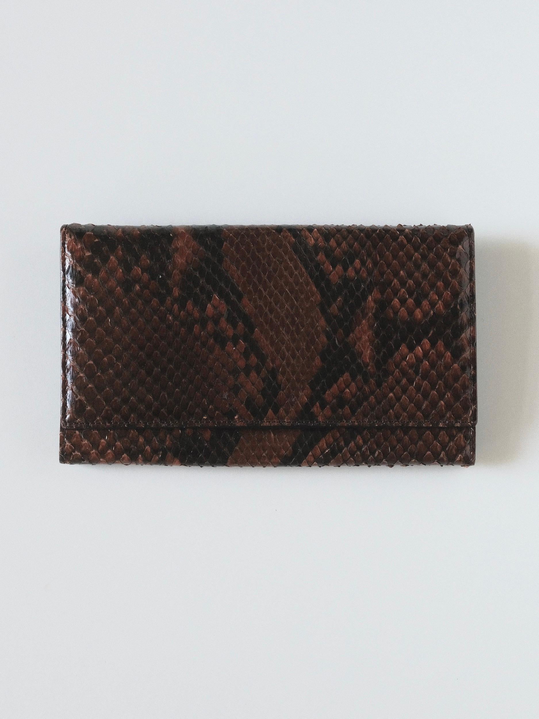 Giorgio Armani Snakeskin Wallet Long Continental circa 1990's 2000's In Excellent Condition For Sale In Los Angeles, CA