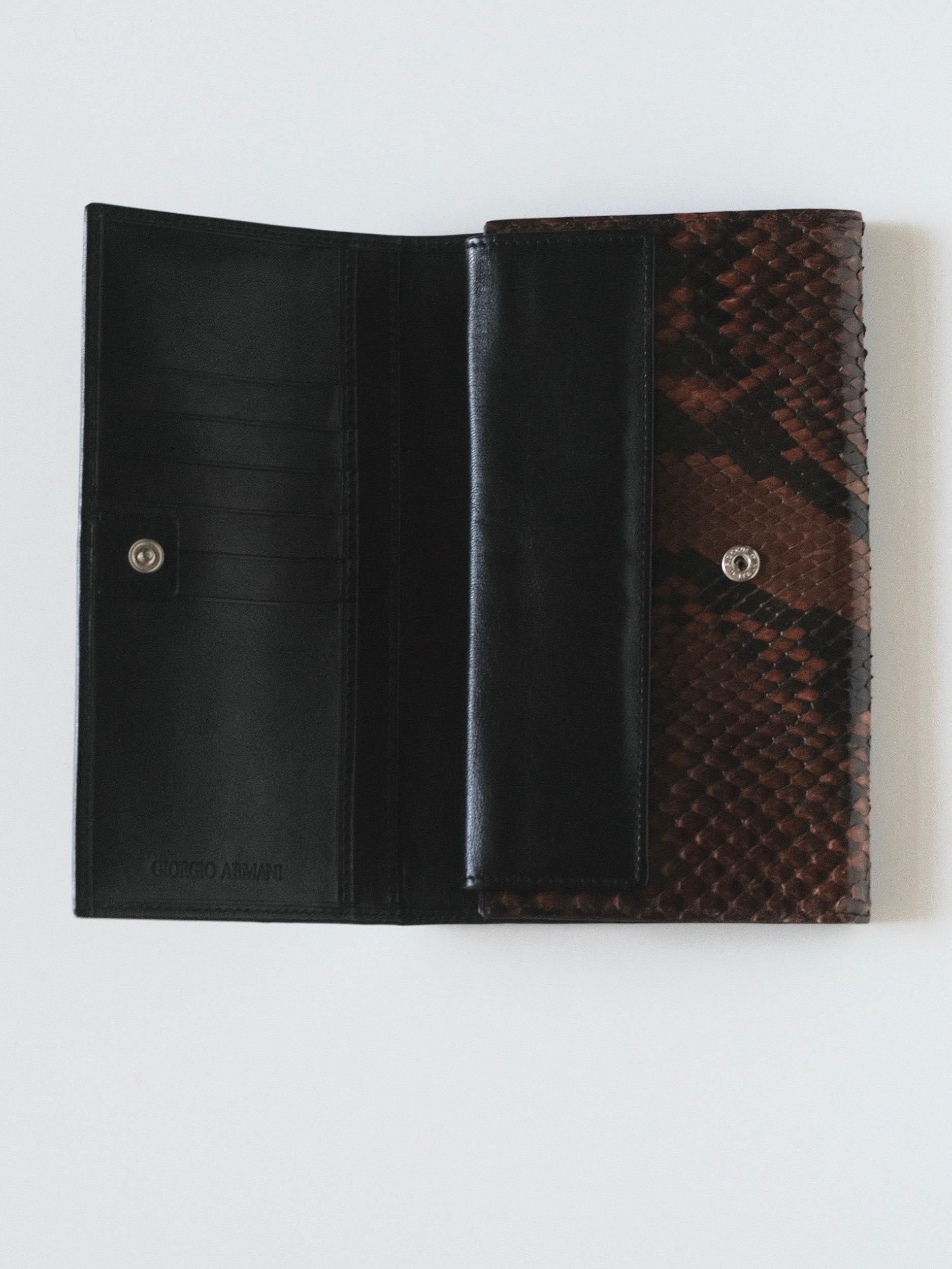 Giorgio Armani Snakeskin Wallet Long Continental circa 1990's 2000's For Sale 1