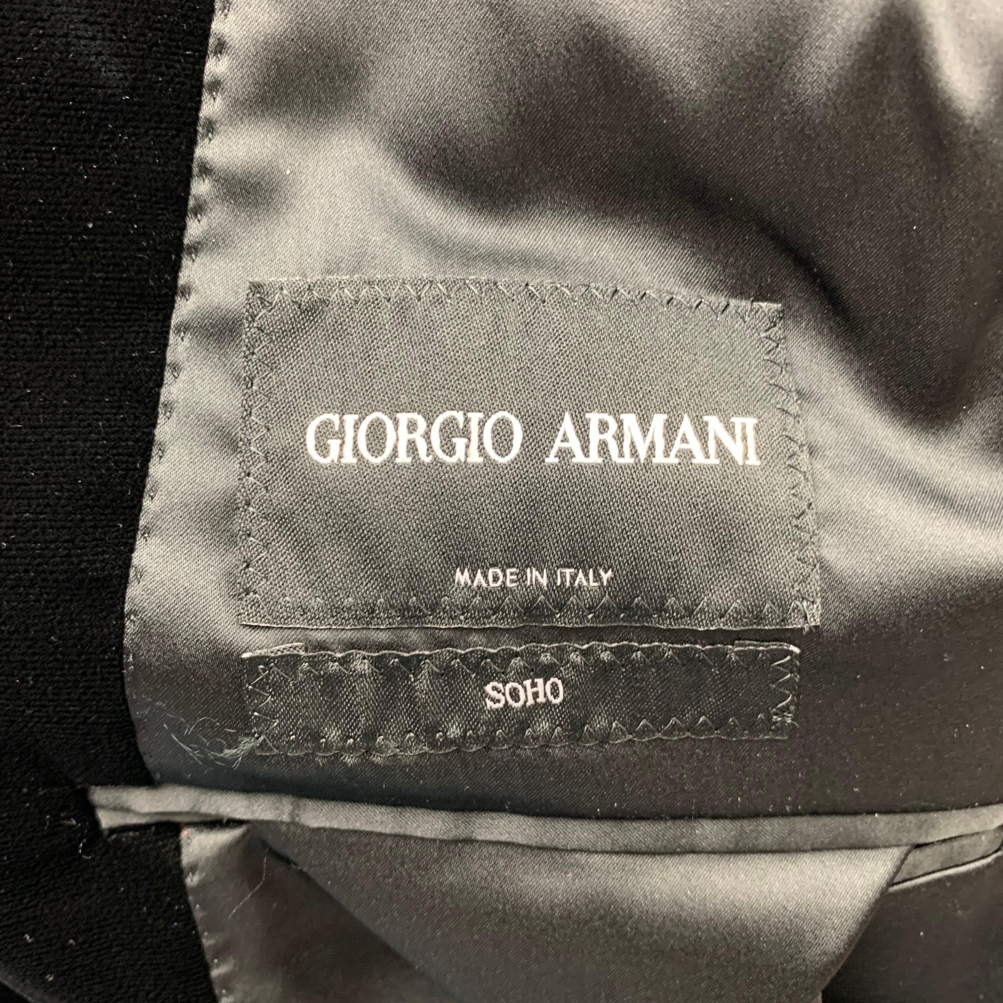 GIORGIO ARMANI Soho Size 40 Black Velvet Notch Lapel Sport Coat 1