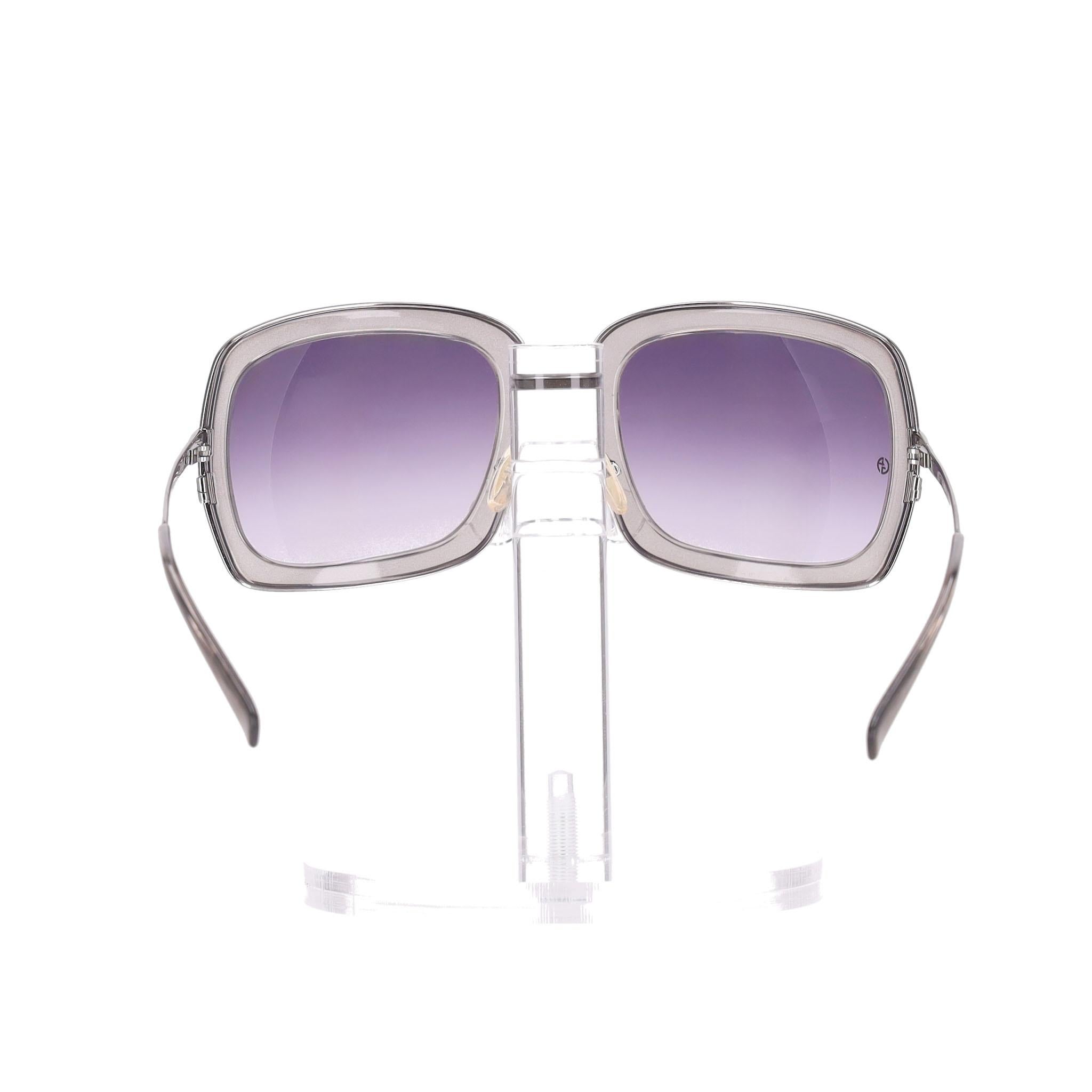 Gray Giorgio Armani Square Sunglasses For Sale