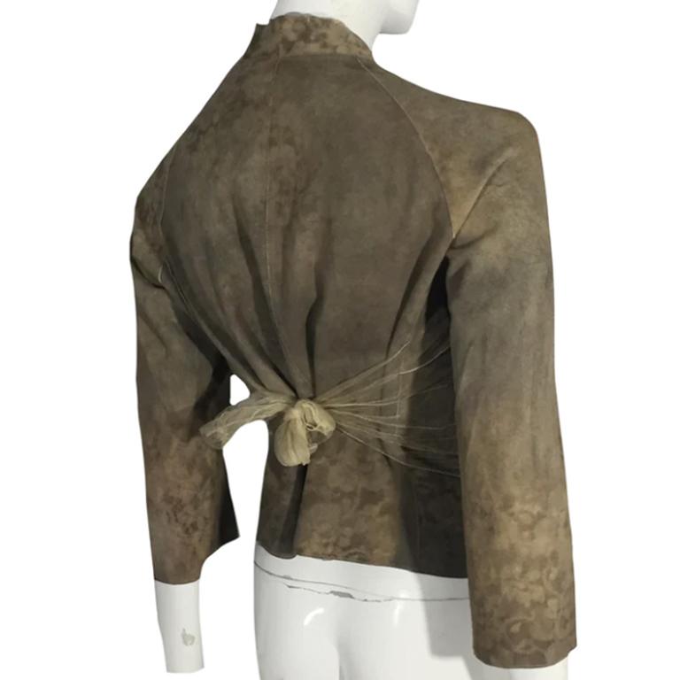 GIORGIO ARMANI SS2005 Light Brown leather jacket In Good Condition In Paris, FR