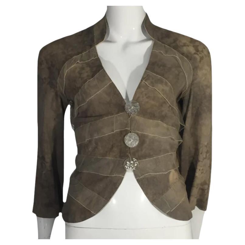 GIORGIO ARMANI SS2005 Light Brown leather jacket