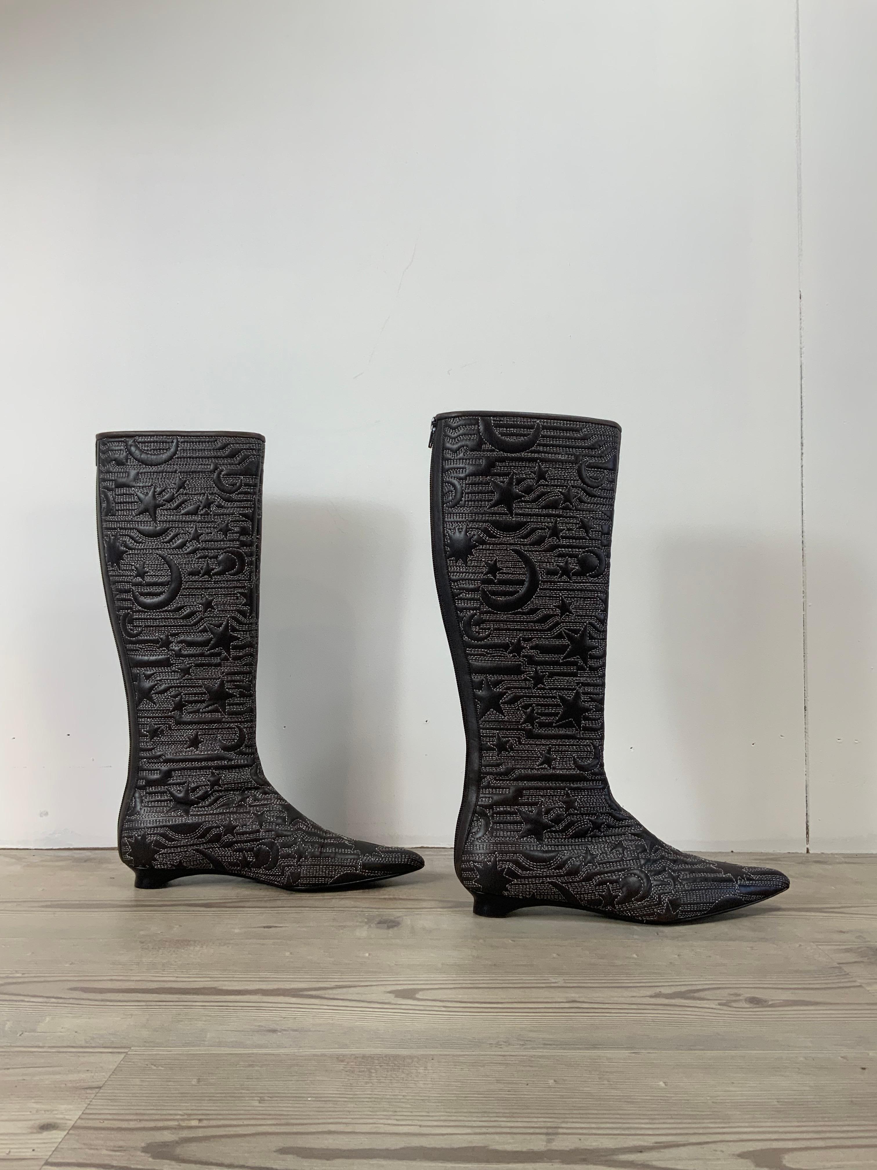 Women's Giorgio Armani stars & moon embroidery Boots 