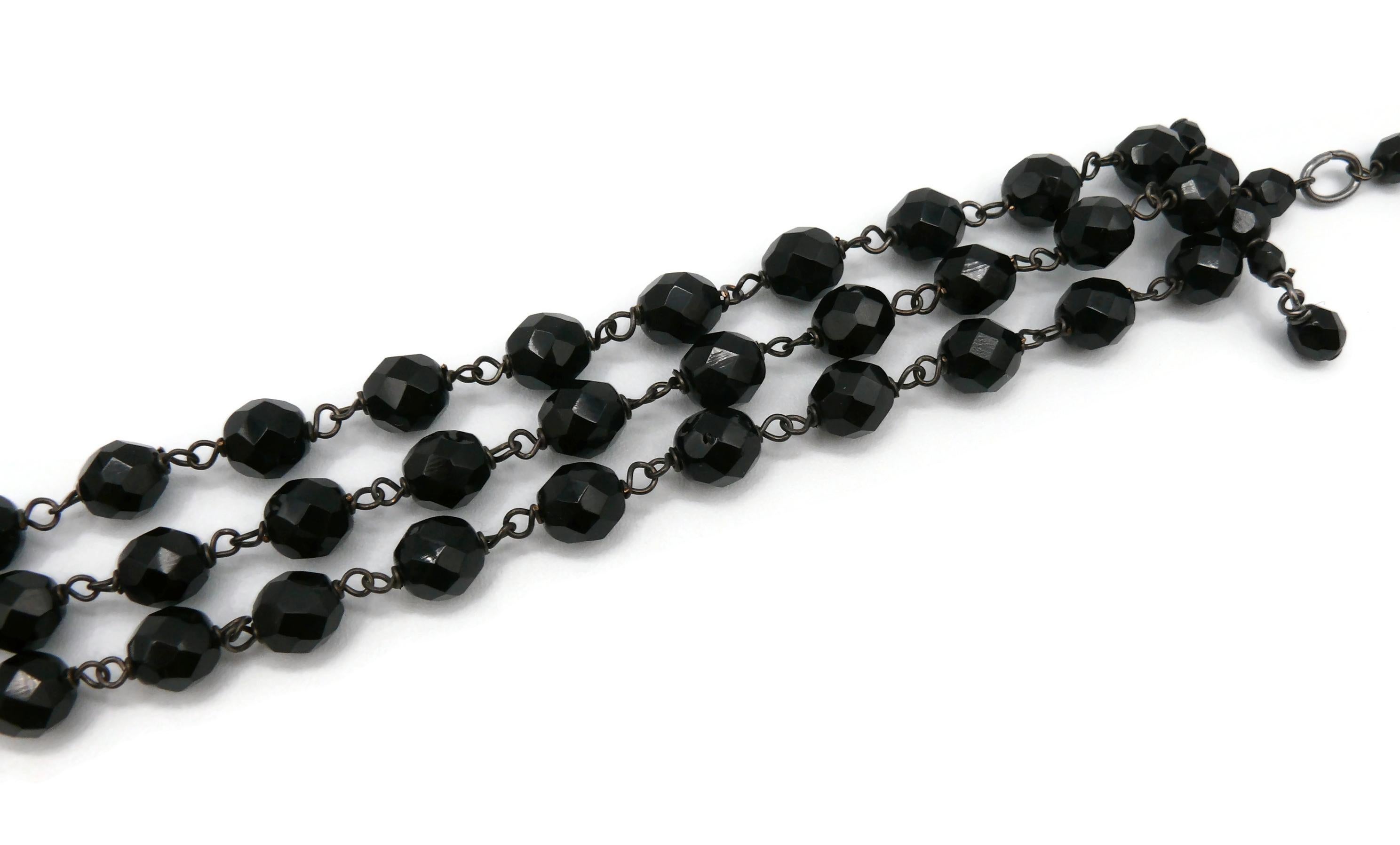 Giorgio Armani - Collier de jais noir à énoncés en vente 6