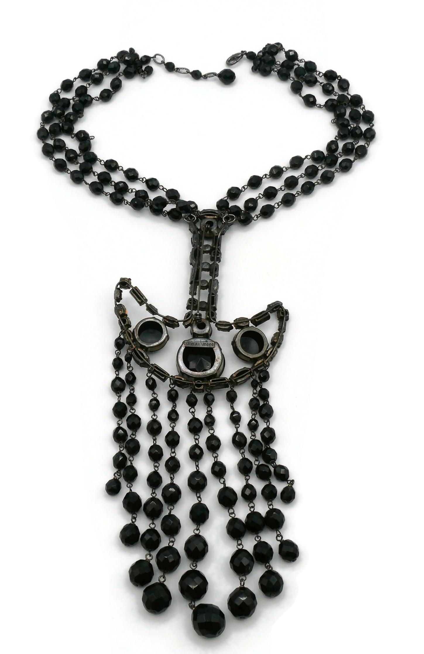 Giorgio Armani, collier noir à jais fantaisie en vente 8