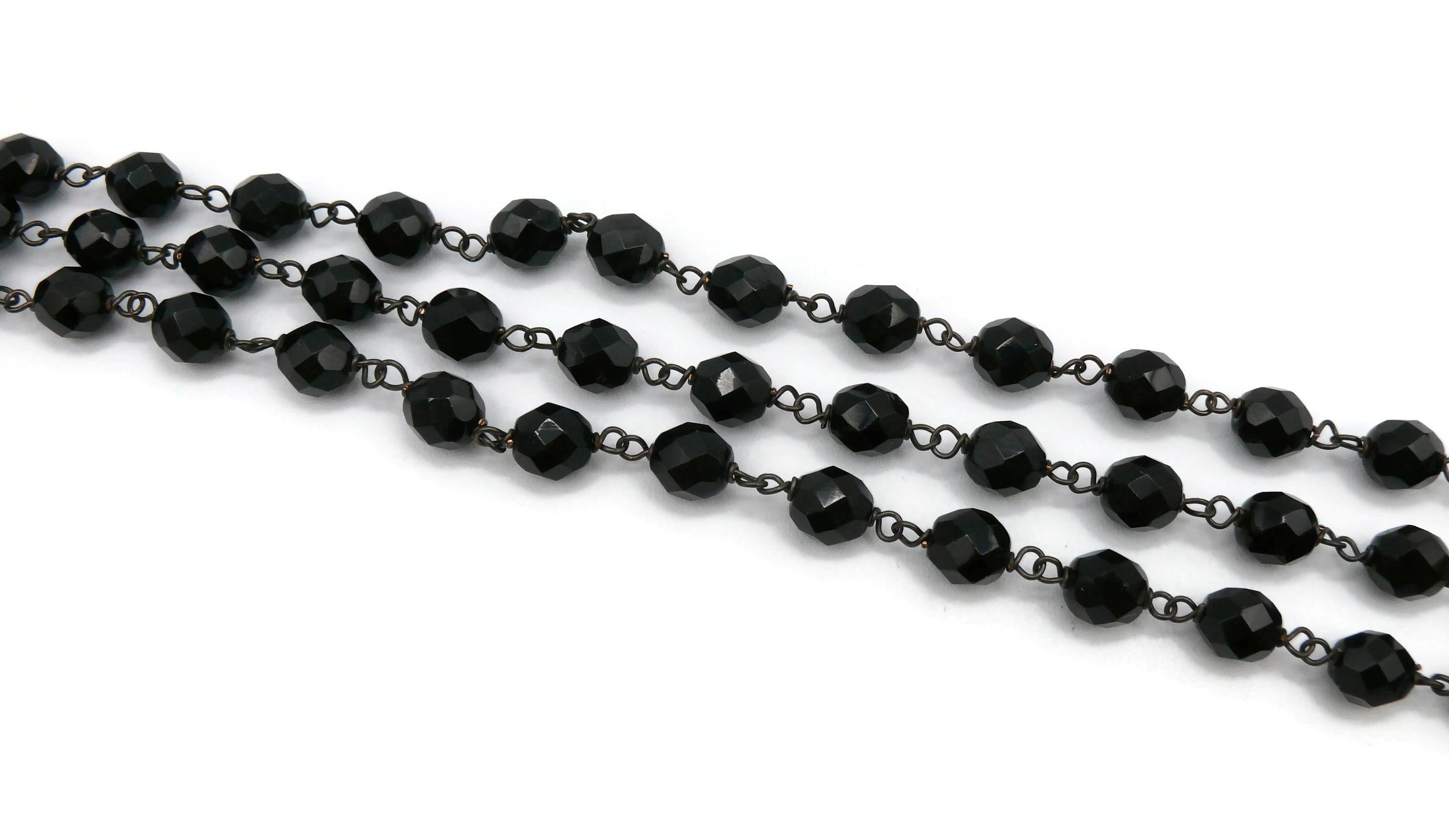 Giorgio Armani Statement Jet Black Necklace In Good Condition For Sale In Nice, FR