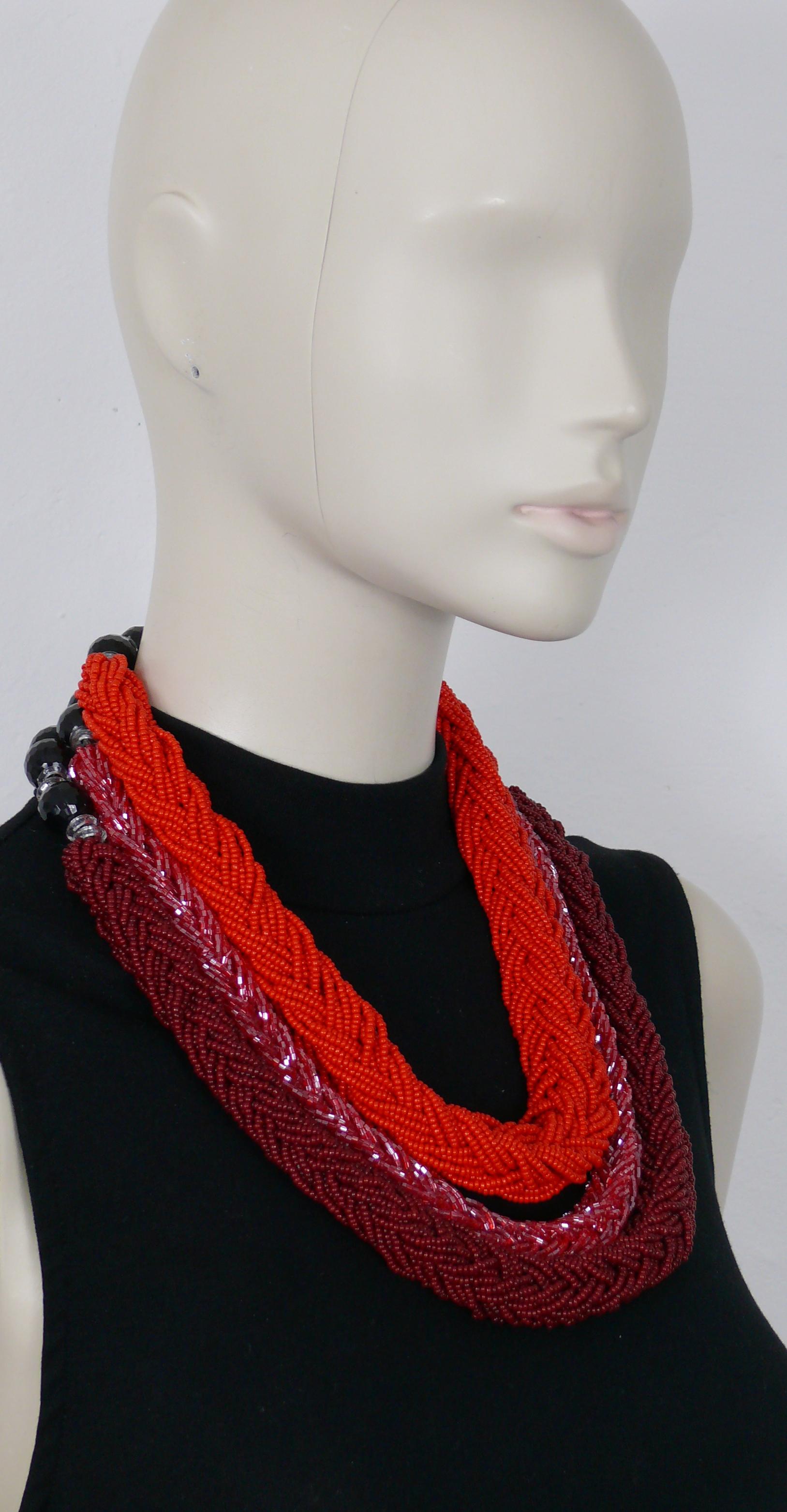 Giorgio Armani Statement Three Stand Braided Necklace In Excellent Condition For Sale In Nice, FR