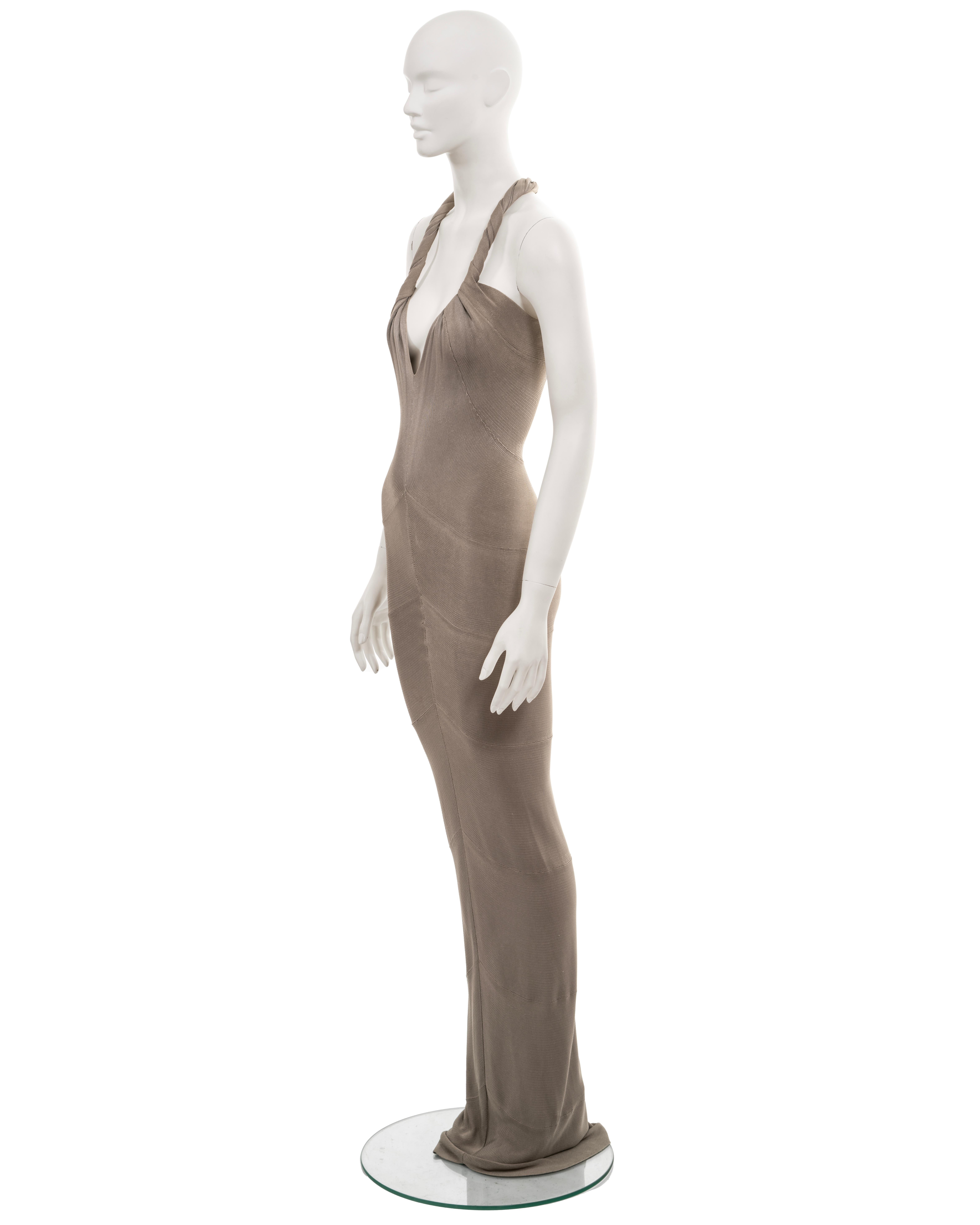 Giorgio Armani stone-grey bandage evening dress, ss 2006 6