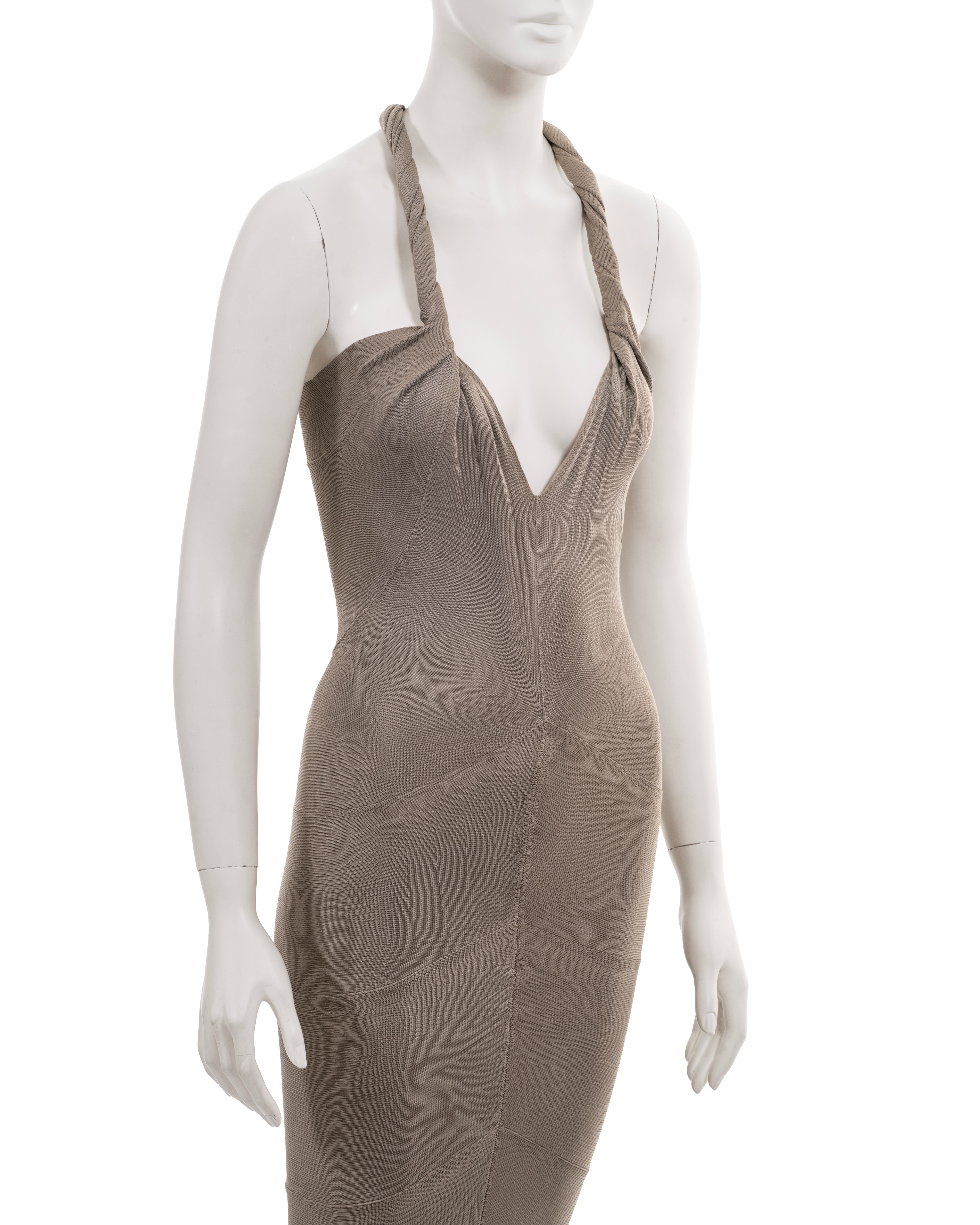 Giorgio Armani stone-grey bandage evening dress, ss 2006 2