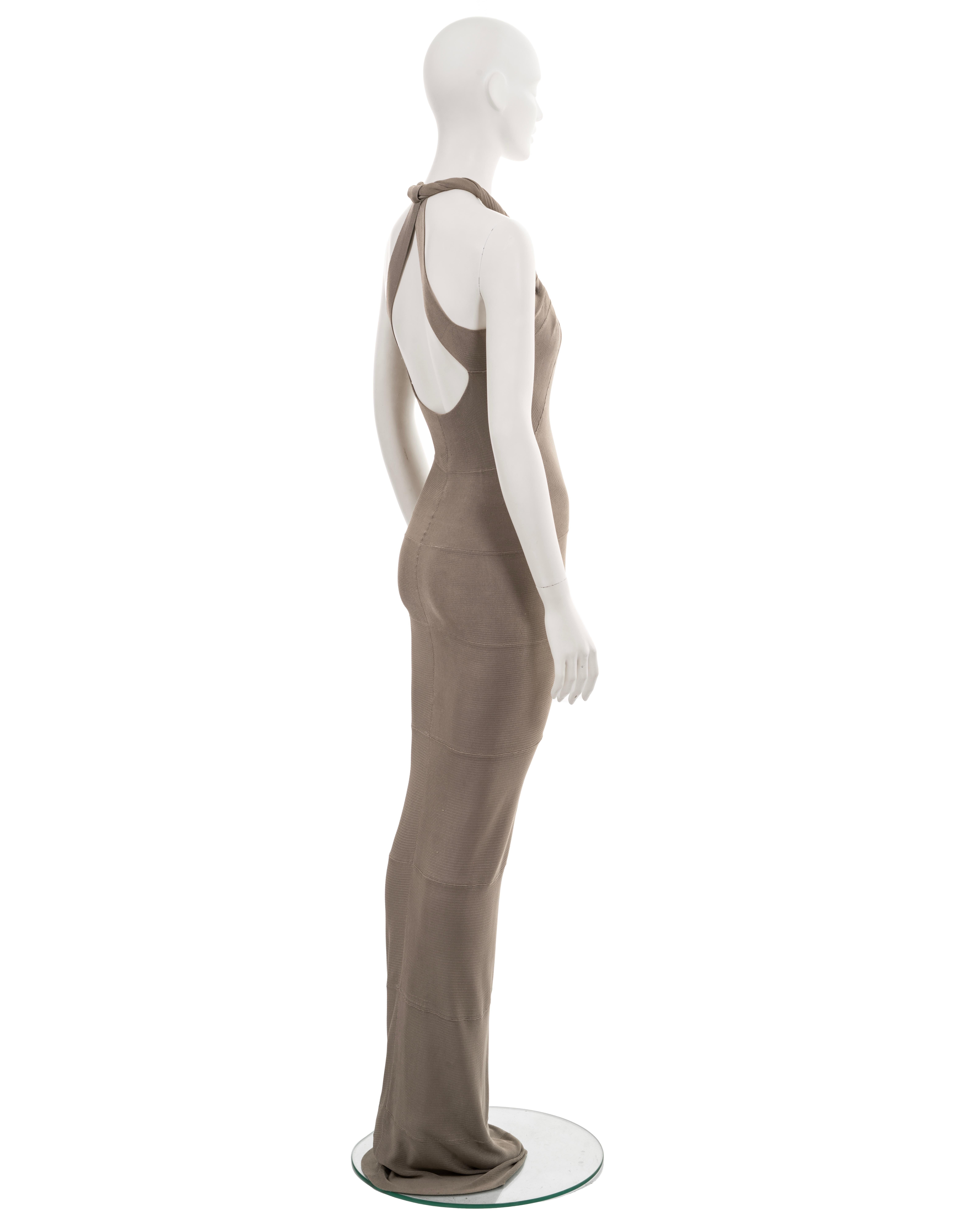 Giorgio Armani stone-grey bandage evening dress, ss 2006 3