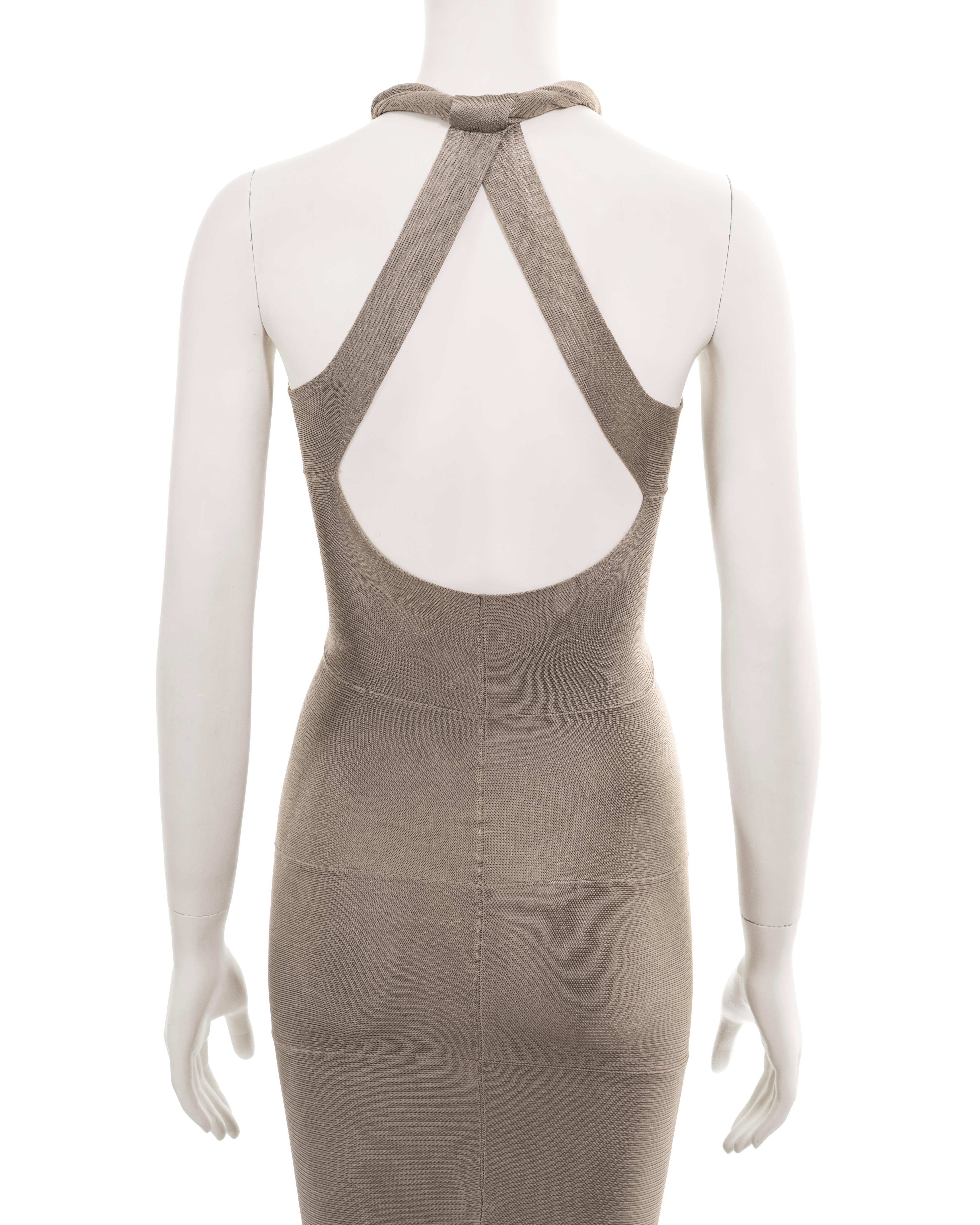 Giorgio Armani stone-grey bandage evening dress, ss 2006 5