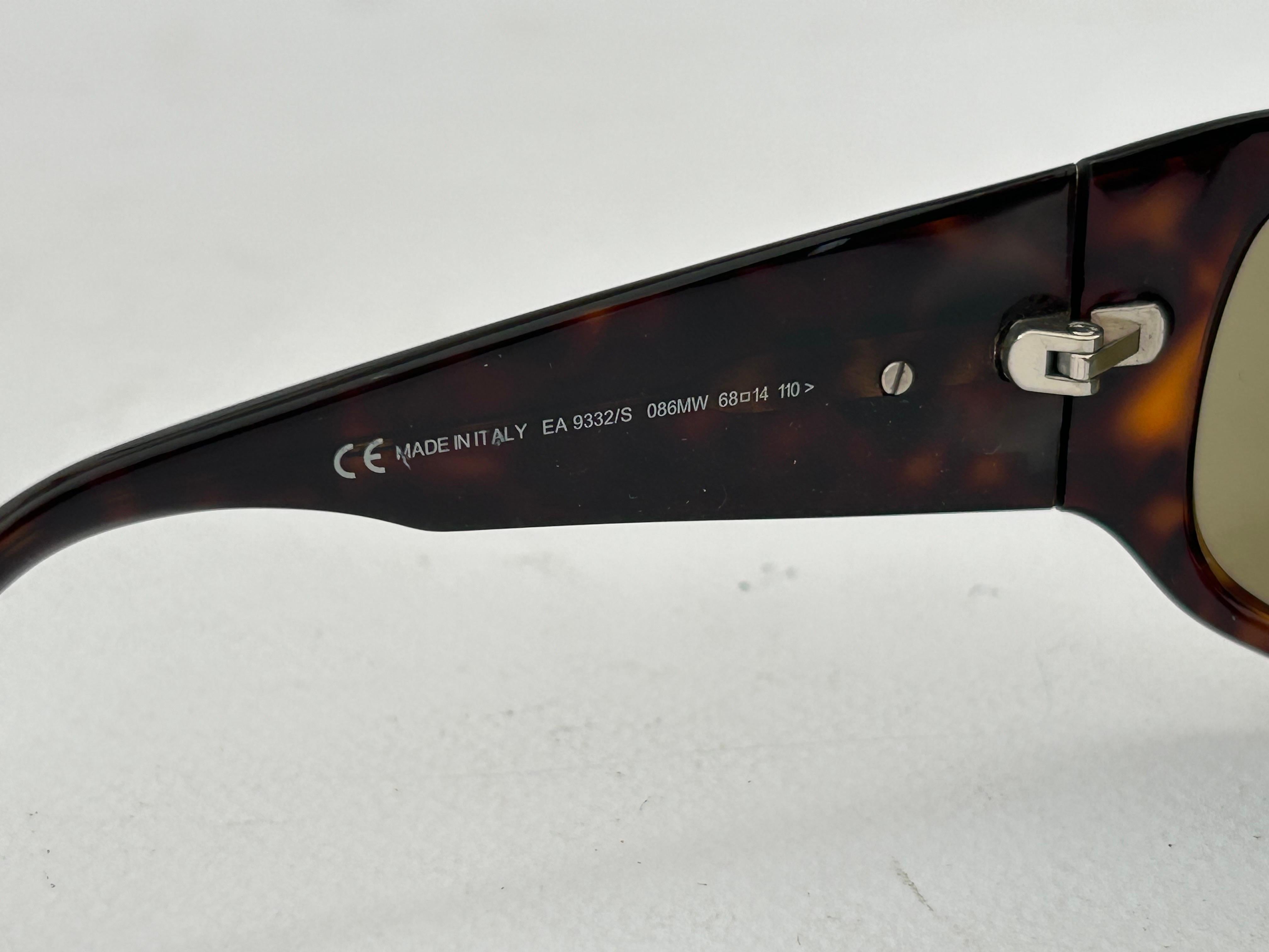 Giorgio Armani Sunglasses Brown Tortoise Mask Vintage 80s In Good Condition For Sale In Brindisi, Bt