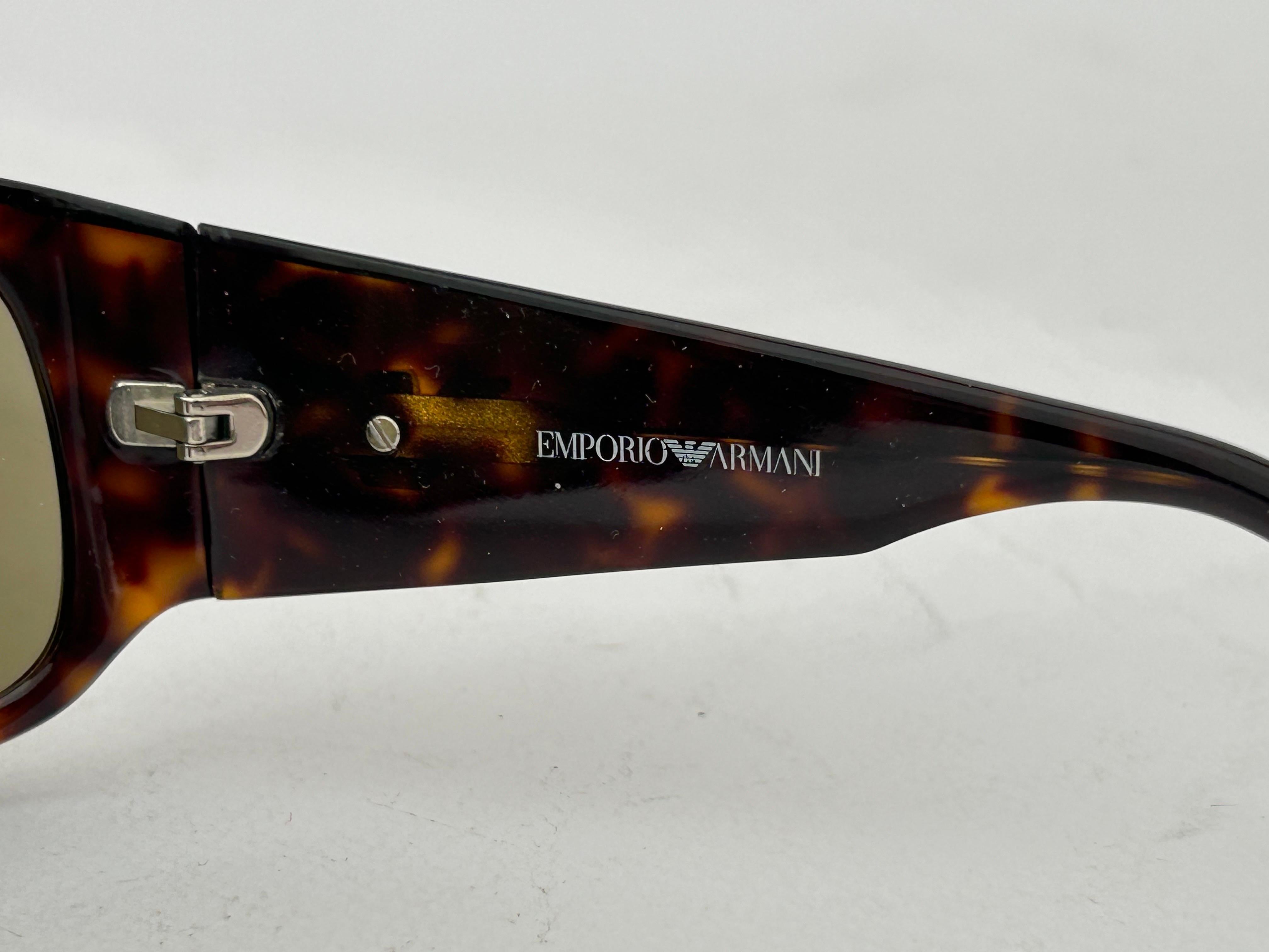 Women's or Men's Giorgio Armani Sunglasses Brown Tortoise Mask Vintage 80s For Sale