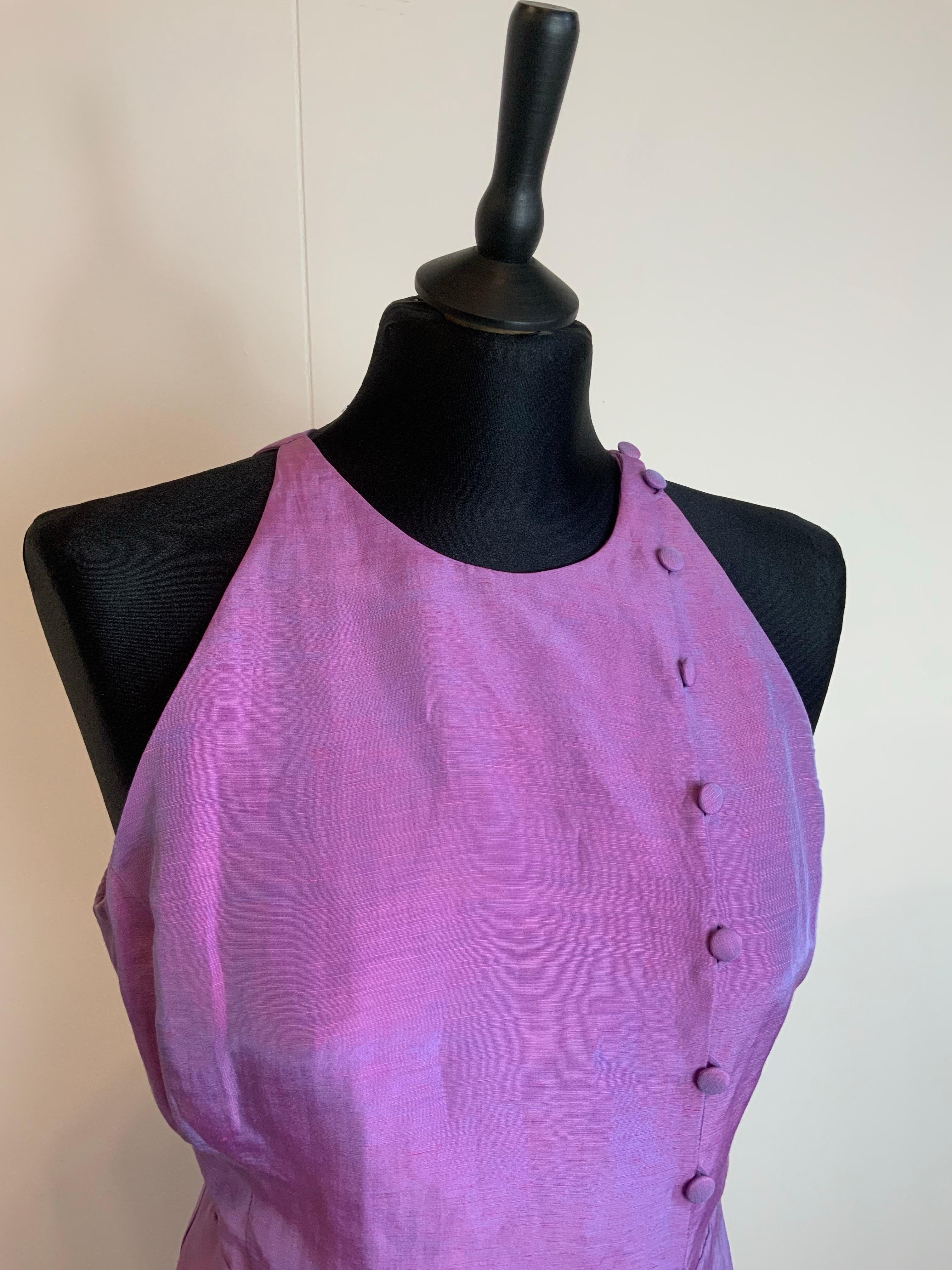 Viola Top e gonna in lino Giorgio Armani in vendita
