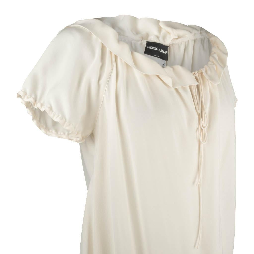 winter white silk blouse