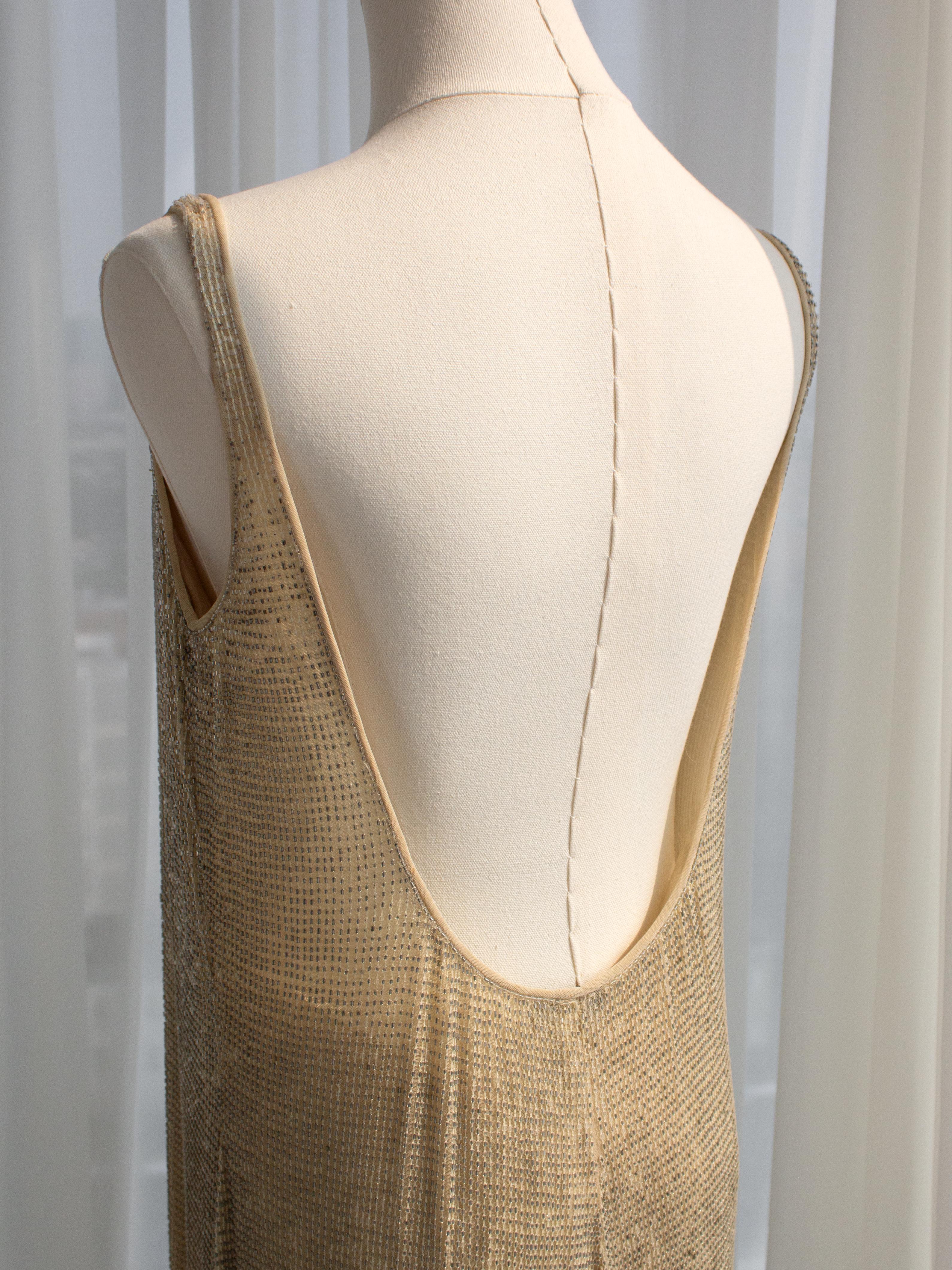 Giorgio Armani Vintage 1990s Beige Beaded Embellished Maxi Gown Dress 5