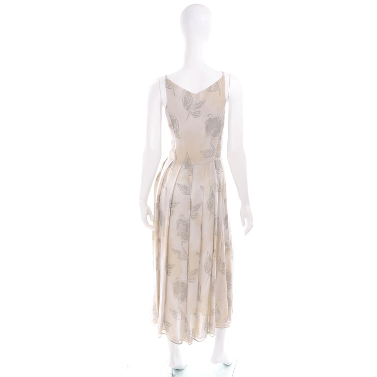 Giorgio Armani Vintage 1990s Cream Khaki Sage Green Leaf Print Summer Dress  For Sale at 1stDibs | sage green summer dress, armani summer dresses, sage  summer dress
