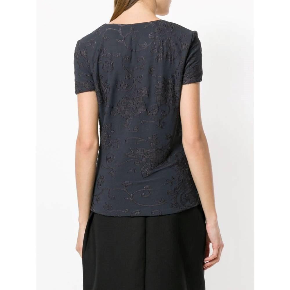 Women's Giorgio Armani Vintage 90s dark grey silk T-shirt