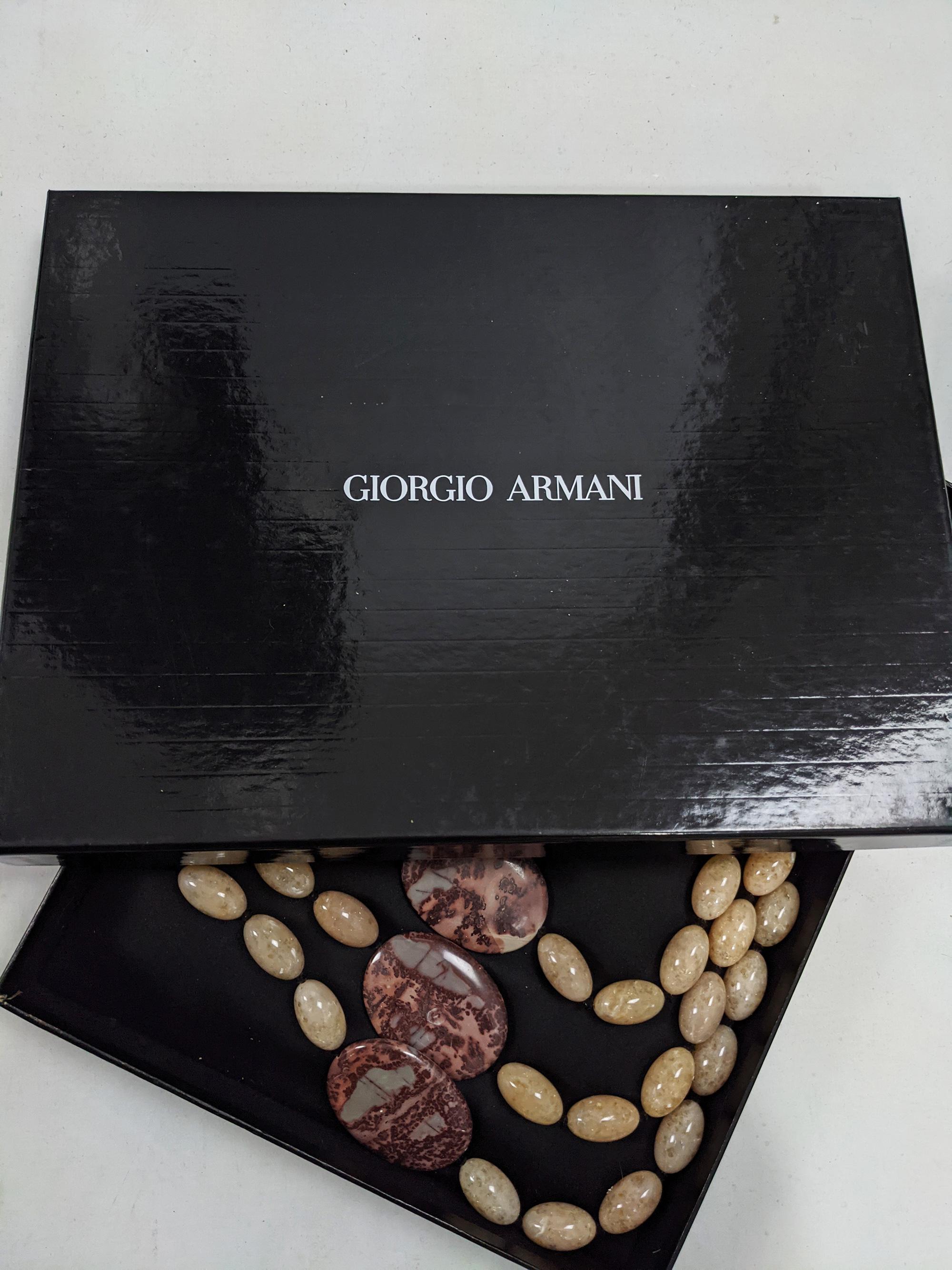 Giorgio Armani Vintage 90s Statement 3 Strand Chunky Beaded Necklace, 1990s 2