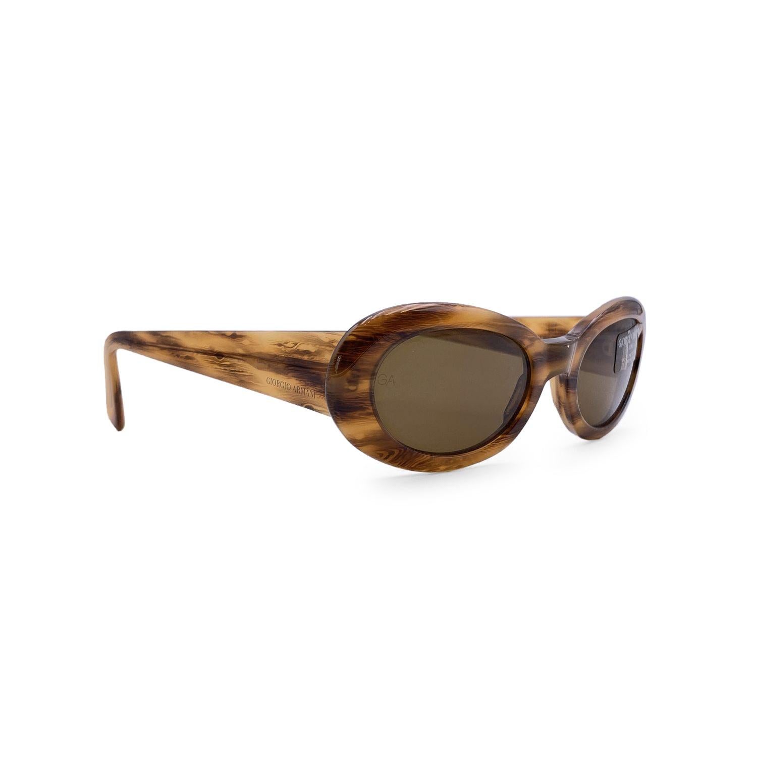 Giorgio Armani Vintage Beige Oval Sunglasses 943 188 140 mm In Excellent Condition In Rome, Rome