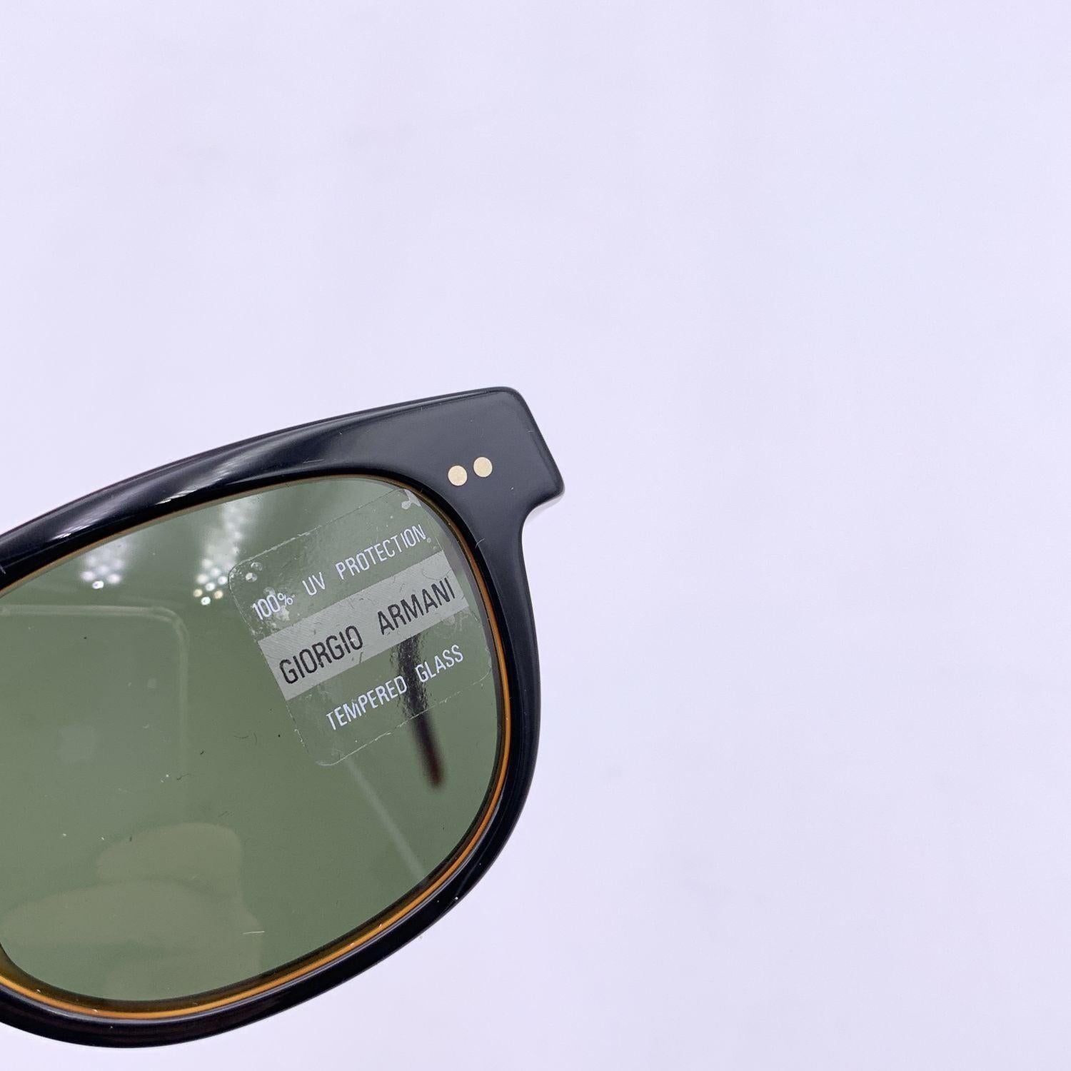 Giorgio Armani Vintage Black Brown Sunglasses 376-S 227 140 mm For Sale 2