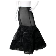 Giorgio Armani Vintage Black Silk Tulle Mermaid Skirt