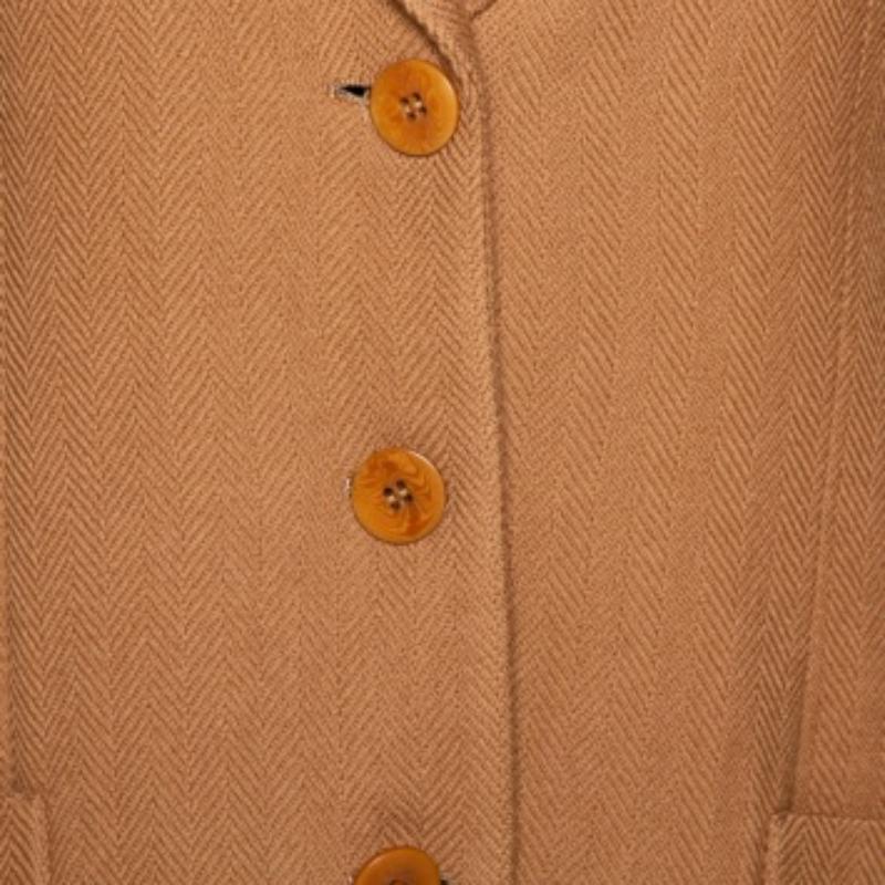 Giorgio Armani Vintage Brown Herringbone Wool Blazer M en Bueno estado para la venta en Dubai, Al Qouz 2
