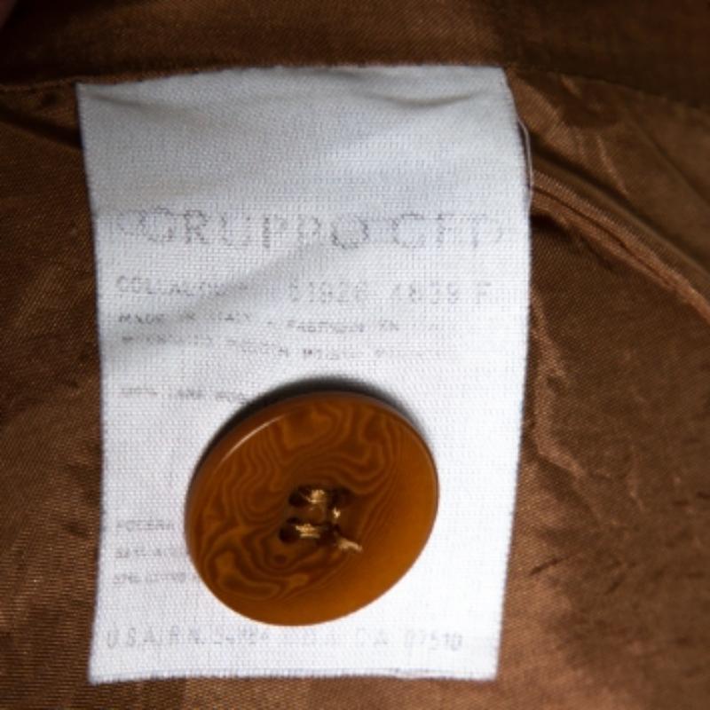 Giorgio Armani Vintage Brown Herringbone Wool Blazer M en venta 2