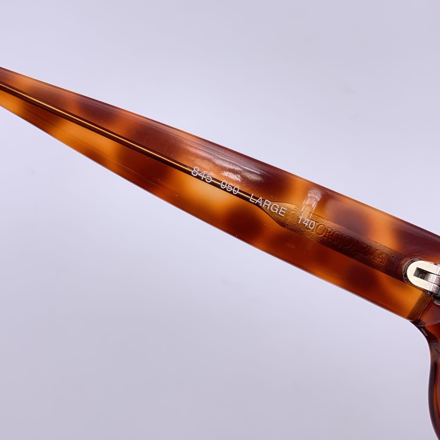 Giorgio Armani Lunettes de soleil rectangulaires vintage Brown 845 050 140 mm en vente 1