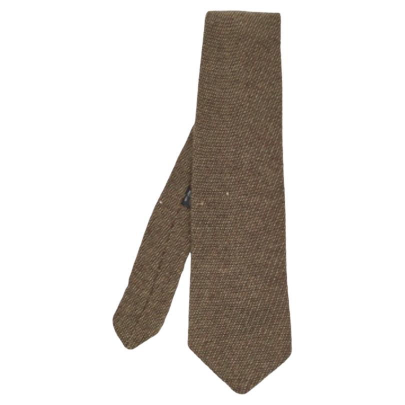 Giorgio Armani Vintage Braun Wolle gestrickt Traditionelle Krawatte