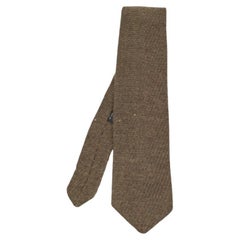 Giorgio Armani Vintage Brown Wool Knitted Traditional Tie (cravate traditionnelle en laine marron)